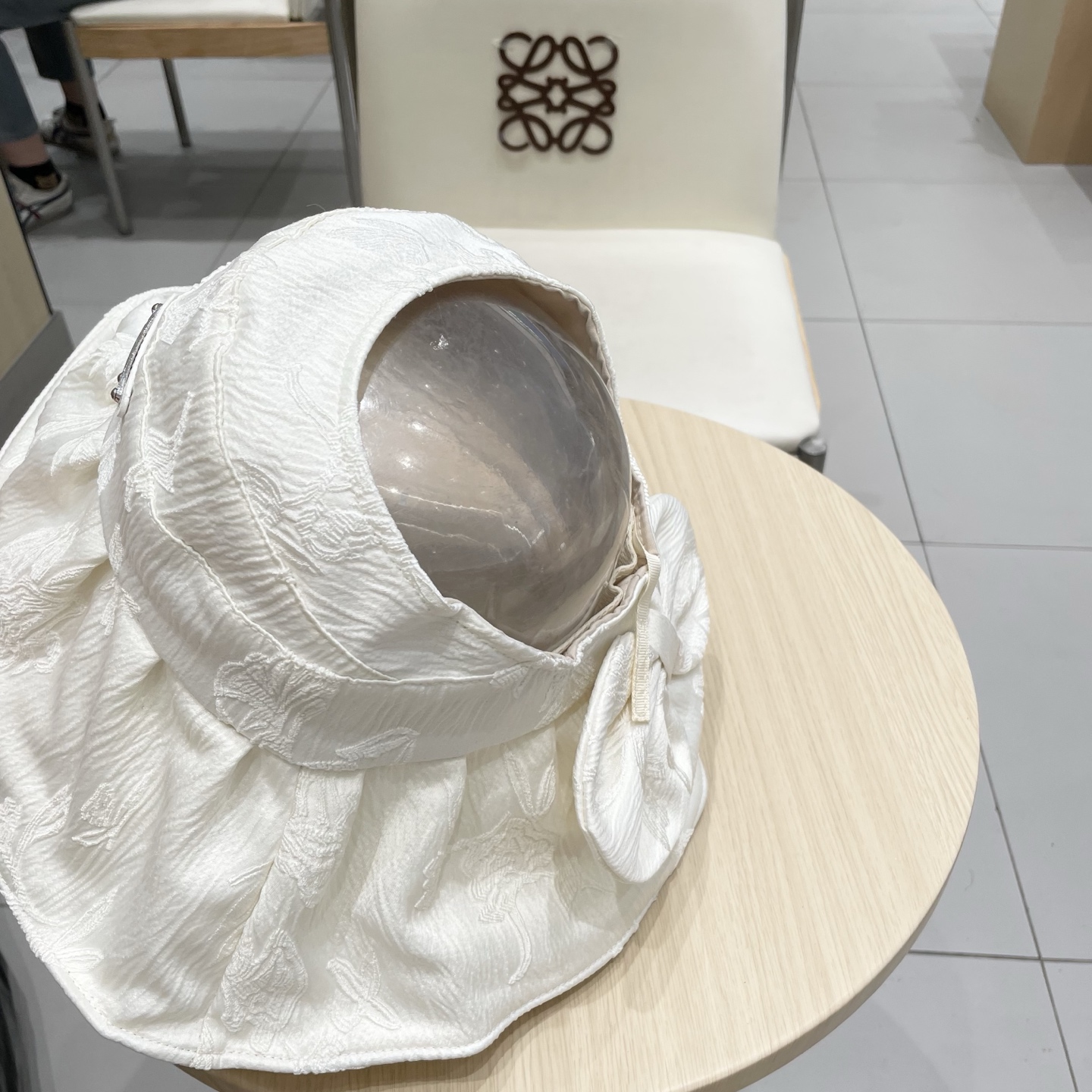  Prada普拉达渔夫帽镂空大檐空顶帽子女夏季防晒遮阳帽遮脸防紫外线太阳帽