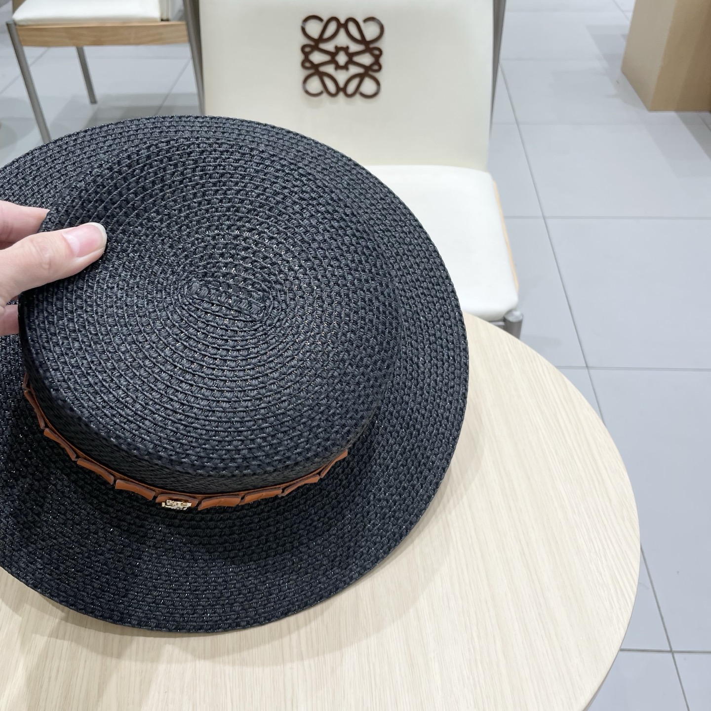  ysl 圣罗兰新款草帽，皮带盆帽，头围57cm