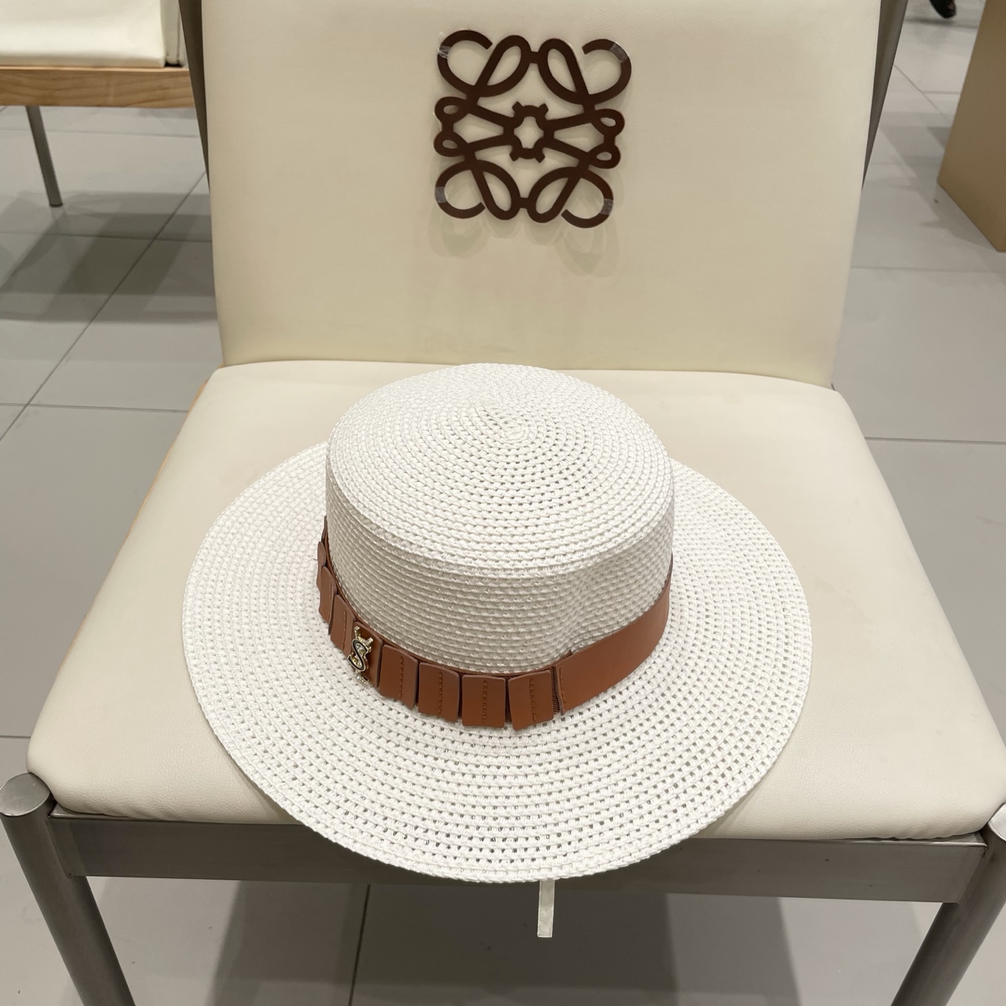  ysl 圣罗兰新款草帽，皮带盆帽，头围57cm