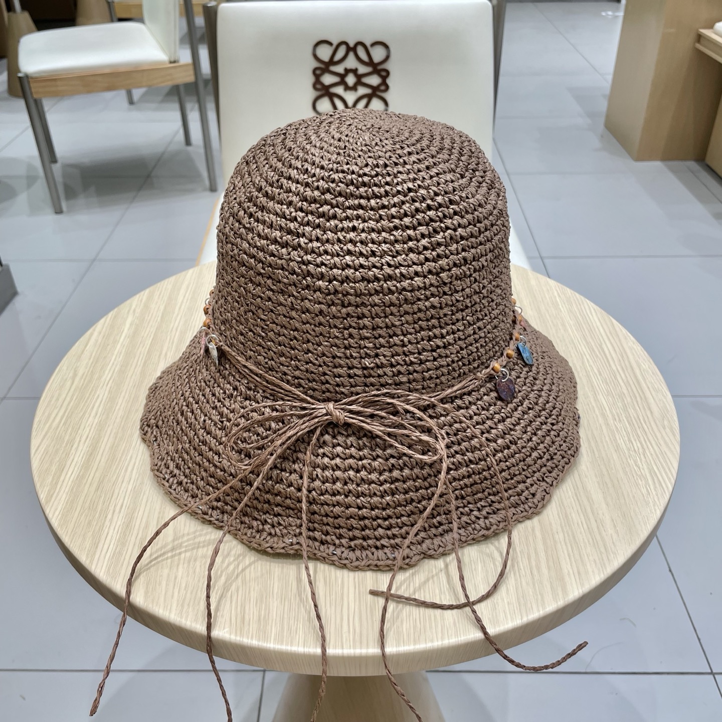  Chanel香奈儿【海边氛围感】波西米亚风贝壳亮片草编渔夫帽大帽檐镂空遮阳帽女