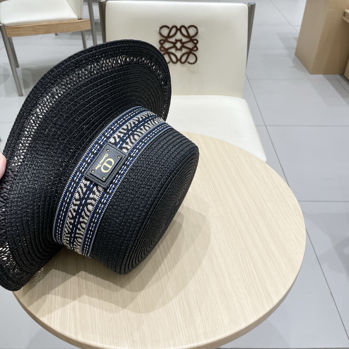  dior迪奥波西米亚风海平顶草帽女2025新款夏天海边沙滩度假遮阳防晒太阳帽