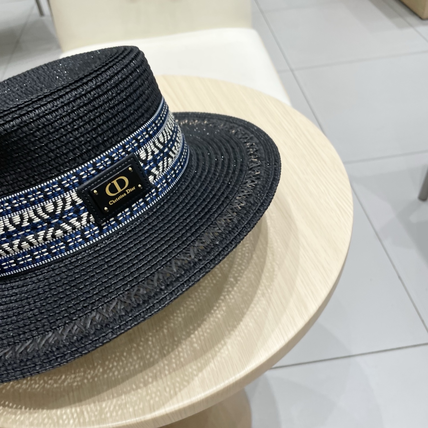  dior迪奥波西米亚风海平顶草帽女2025新款夏天海边沙滩度假遮阳防晒太阳帽