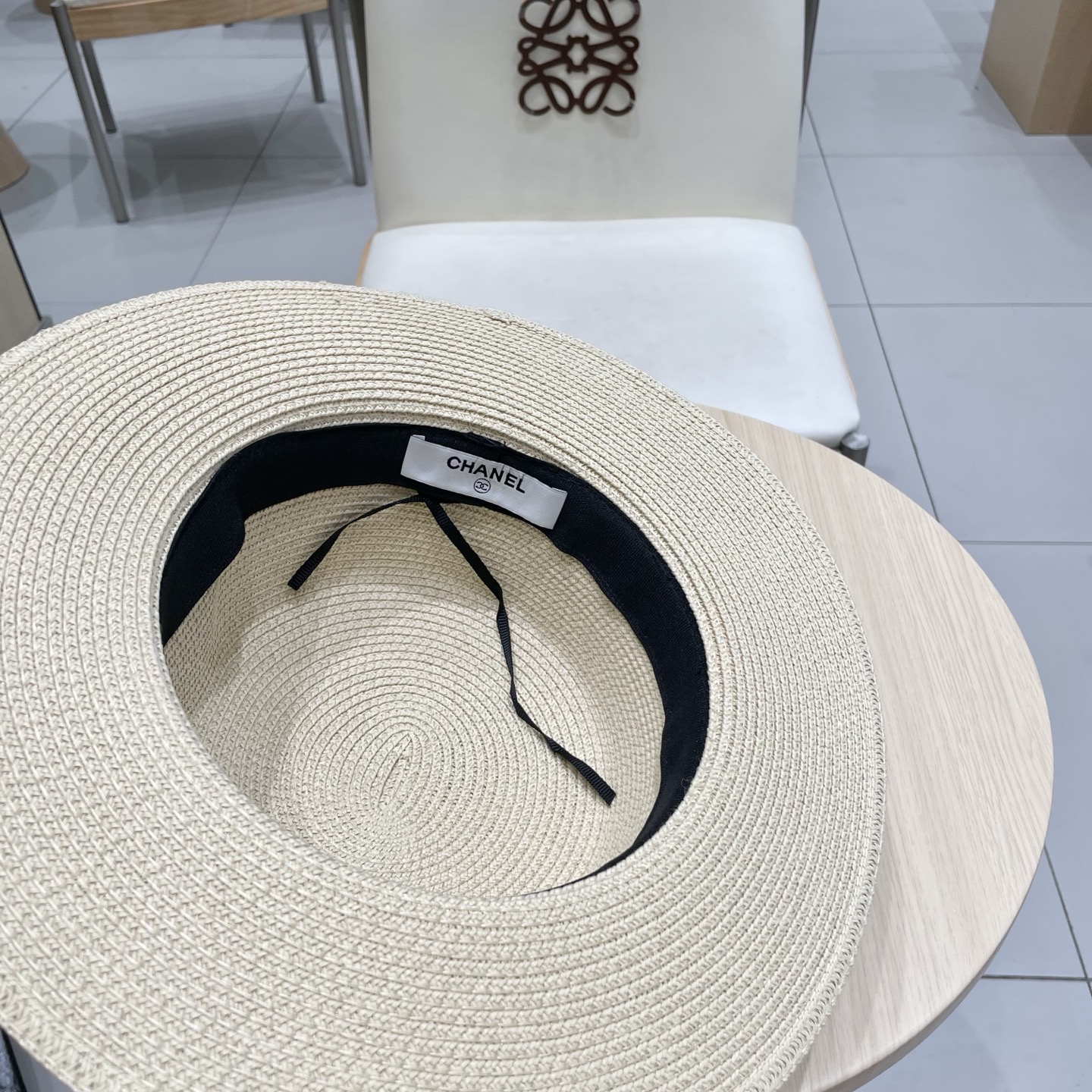 Chanel香奈儿新款礼帽，平顶蕾丝帽，草帽，头围57cm