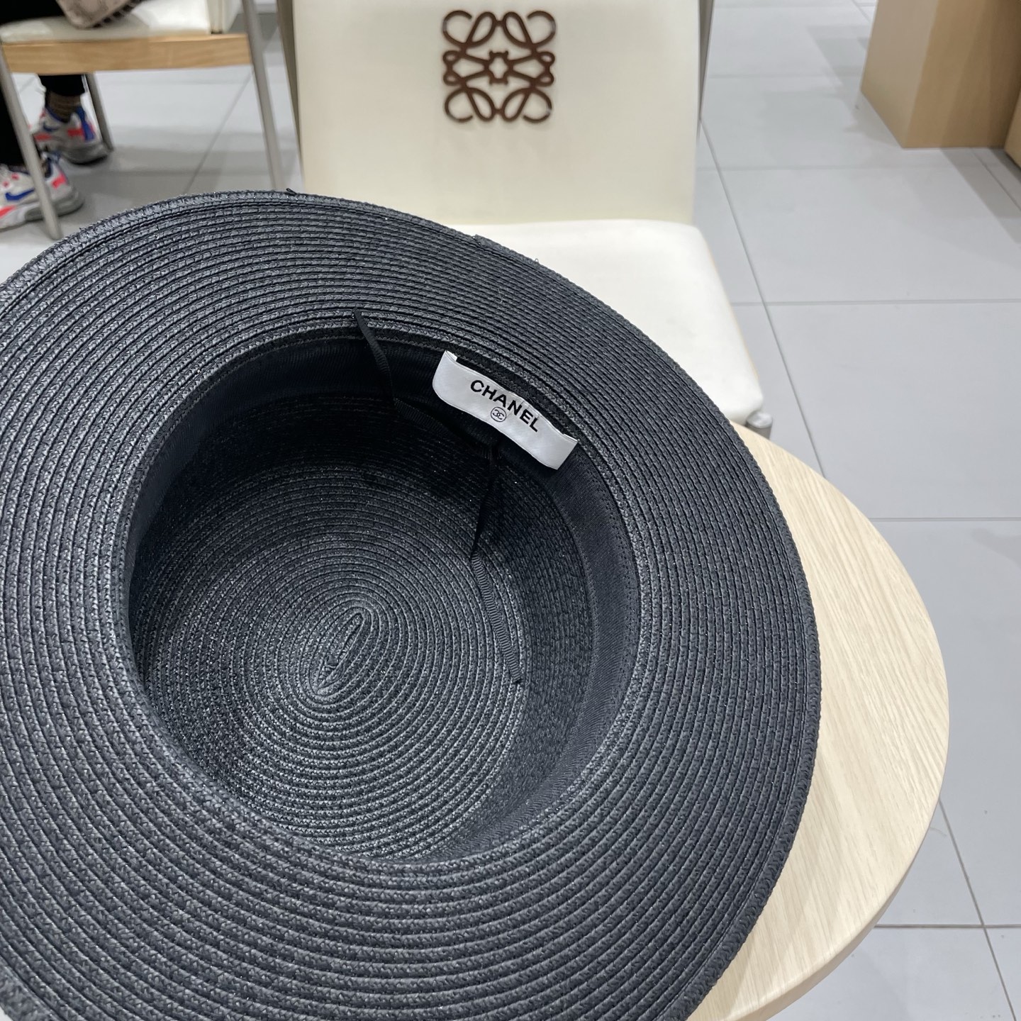 Chanel香奈儿新款礼帽，平顶蕾丝帽，草帽，头围57cm