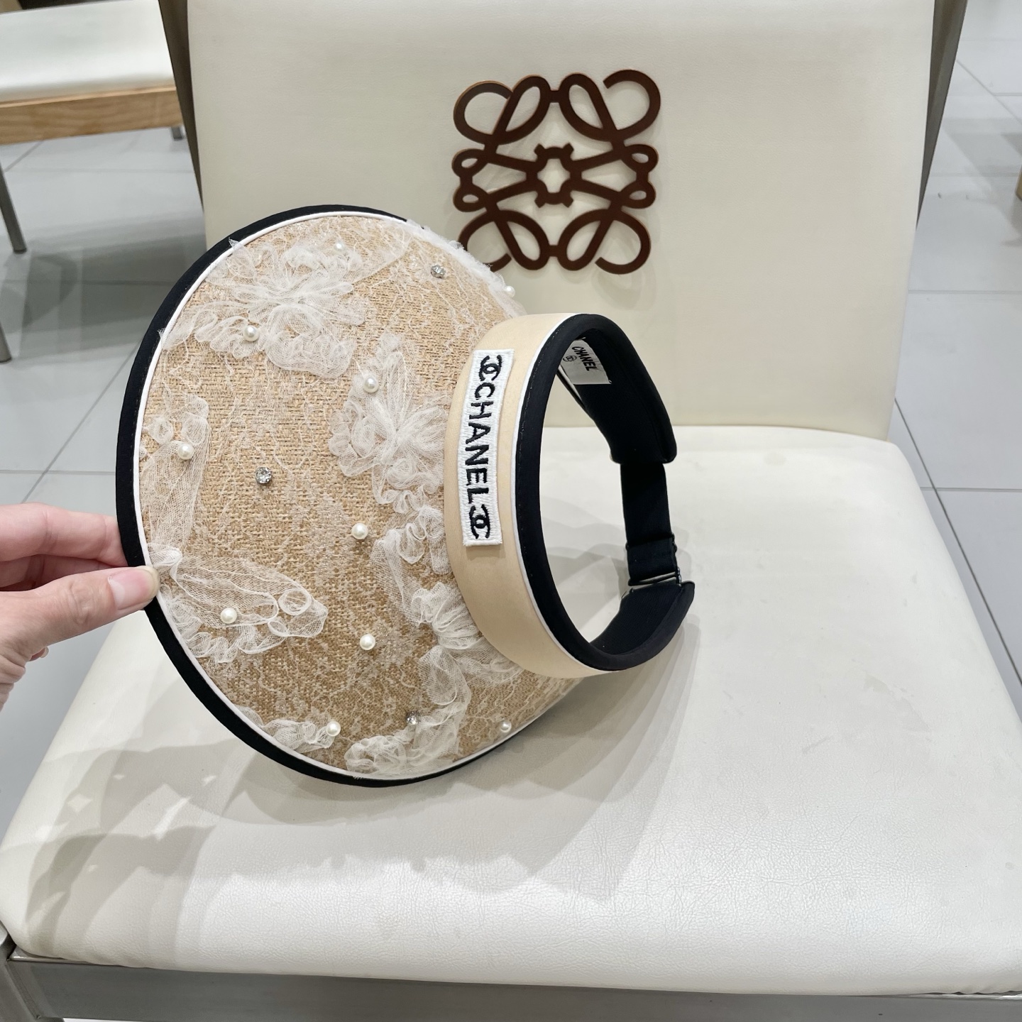  Chanel香奈儿空顶遮阳帽，发箍遮阳帽，头围57cm