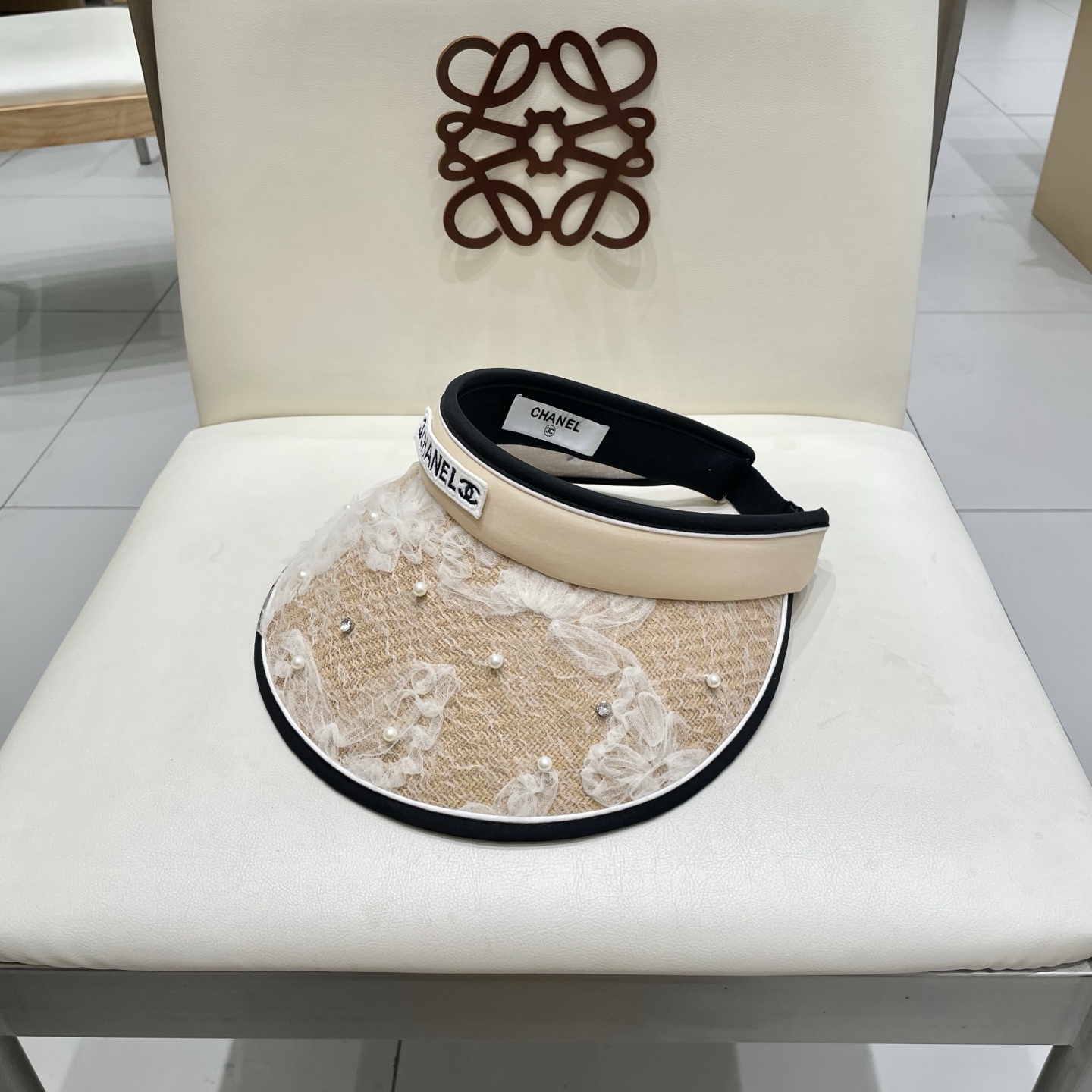  Chanel香奈儿空顶遮阳帽，发箍遮阳帽，头围57cm