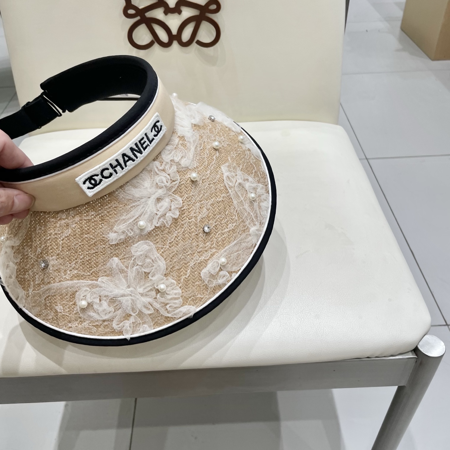  Chanel香奈儿空顶遮阳帽，发箍遮阳帽，头围57cm