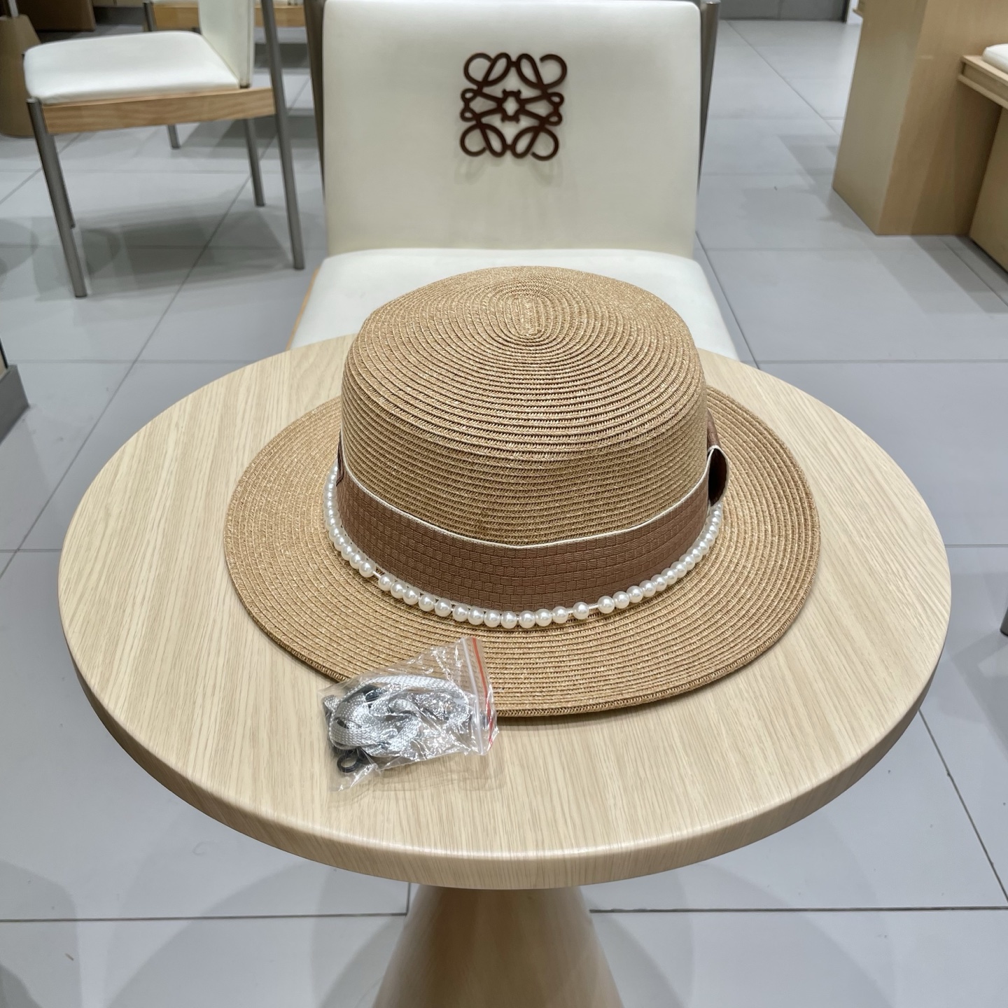 Prada Summer Braided Small Basin Hat - Chic Sun Protection with Pearl Details 3 i1745330576869 7543 0 1