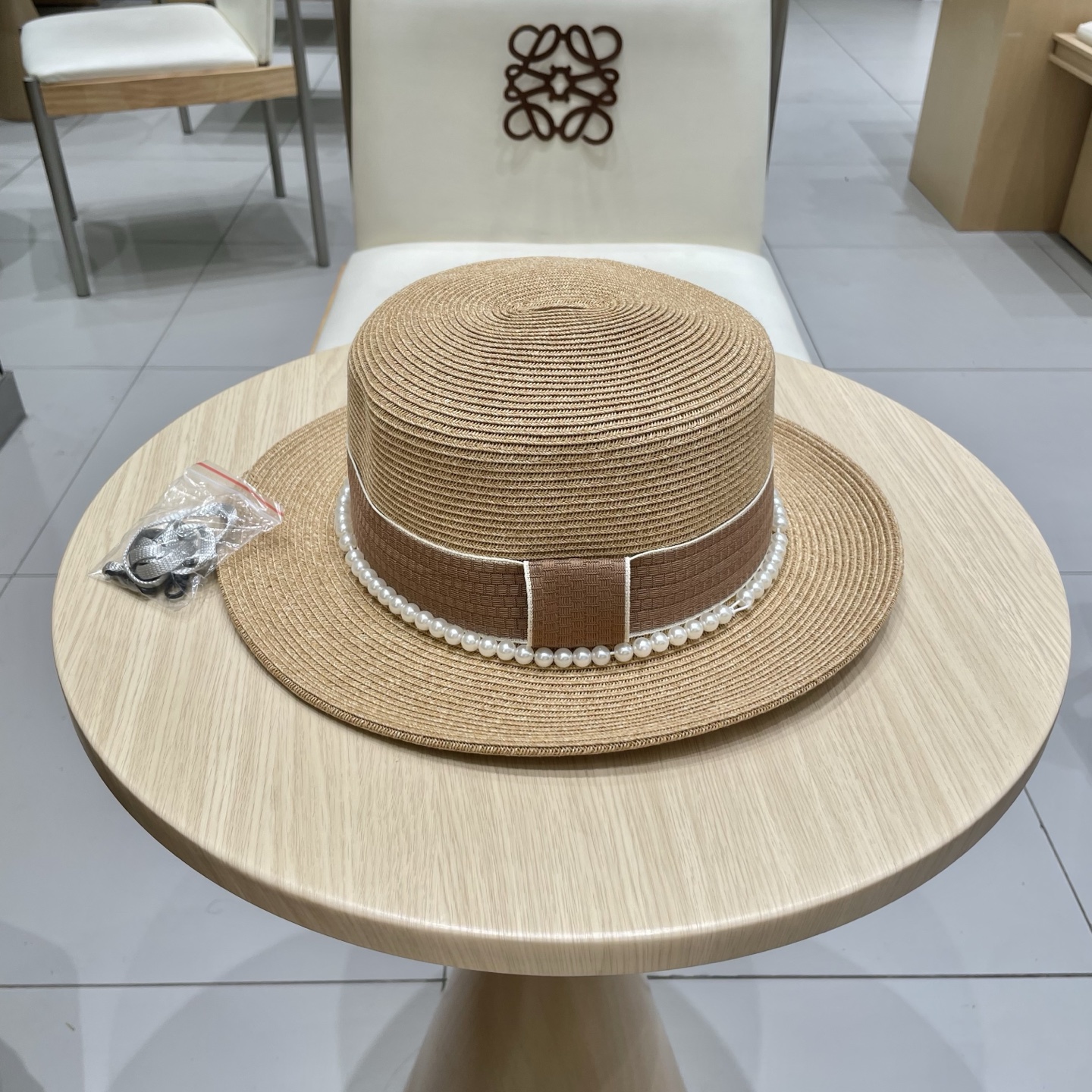 Prada Summer Braided Small Basin Hat - Chic Sun Protection with Pearl Details 4 i1745330579435 4686 0 2