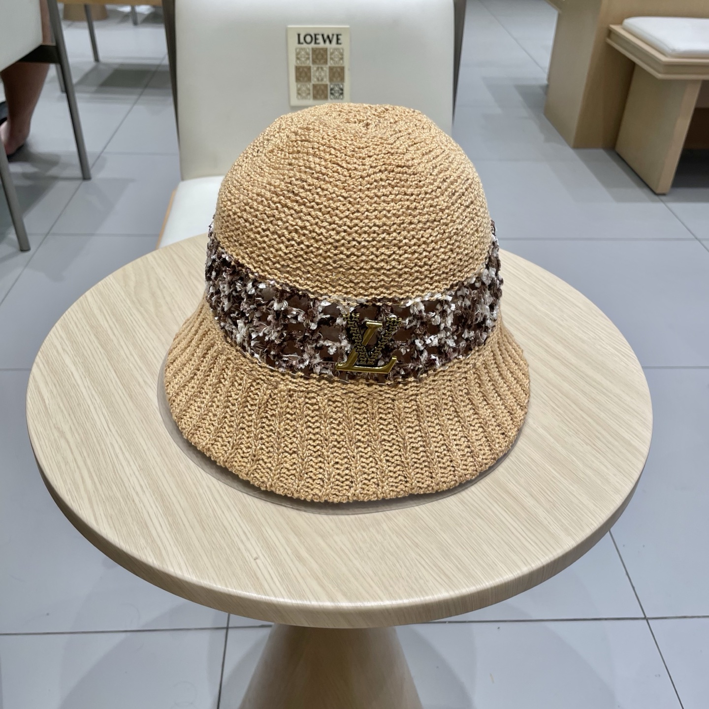  LV路易威登高端潮夏季时尚百搭镂空针织帽子显脸小水桶帽防晒遮阳渔夫盆帽女