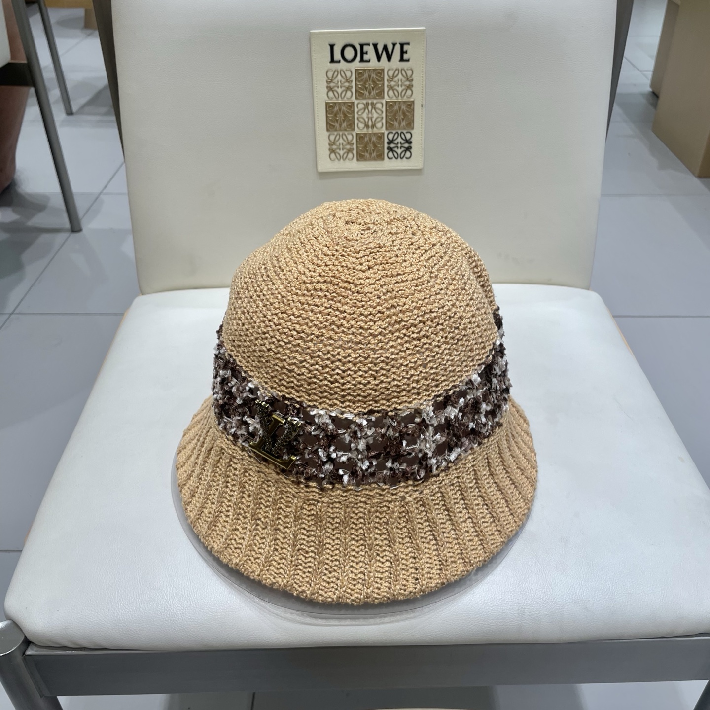  LV路易威登高端潮夏季时尚百搭镂空针织帽子显脸小水桶帽防晒遮阳渔夫盆帽女