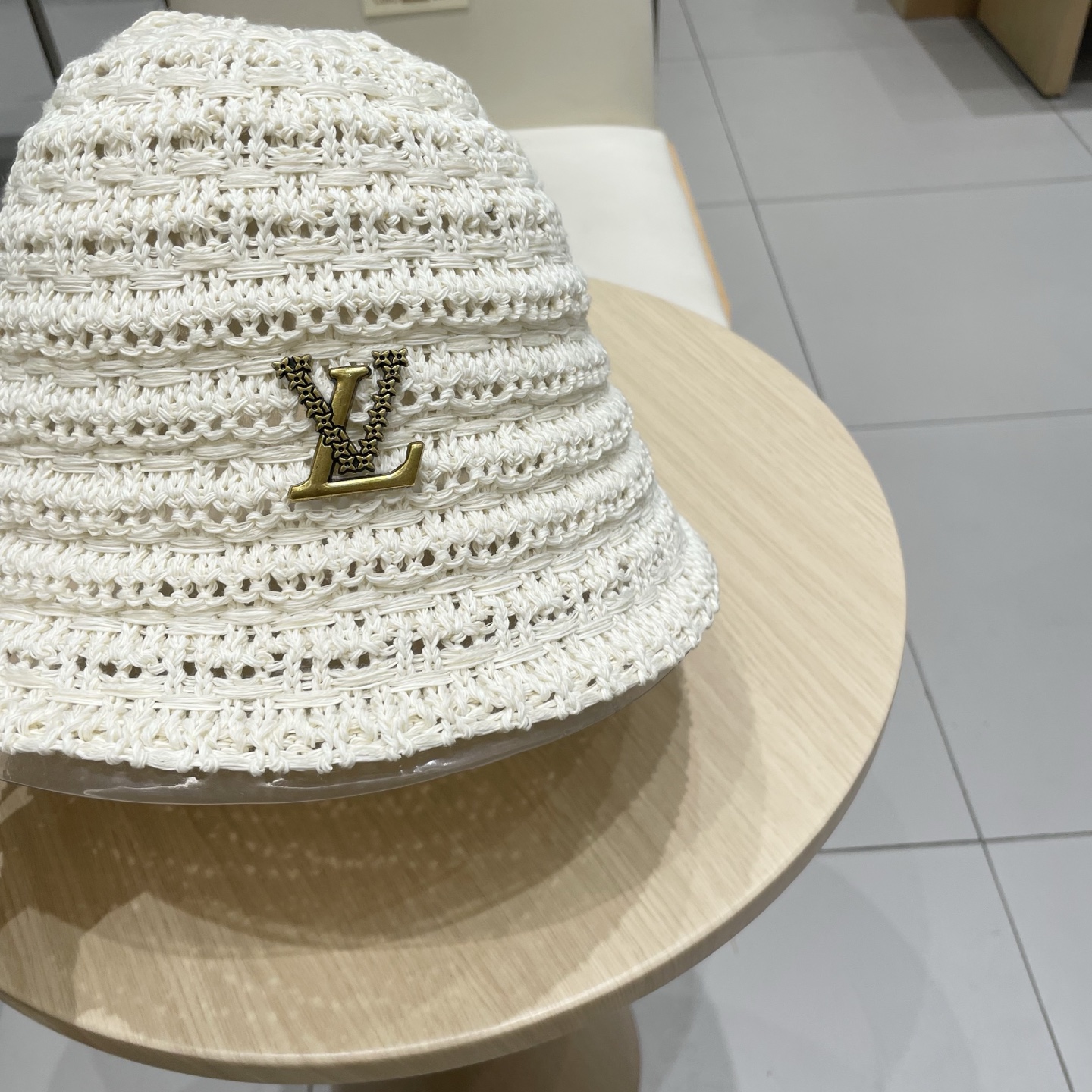  Lv路易威登2025新款韩国水桶帽女蝴蝶结夏季开叉镂空透气渔夫遮阳帽子盆帽潮