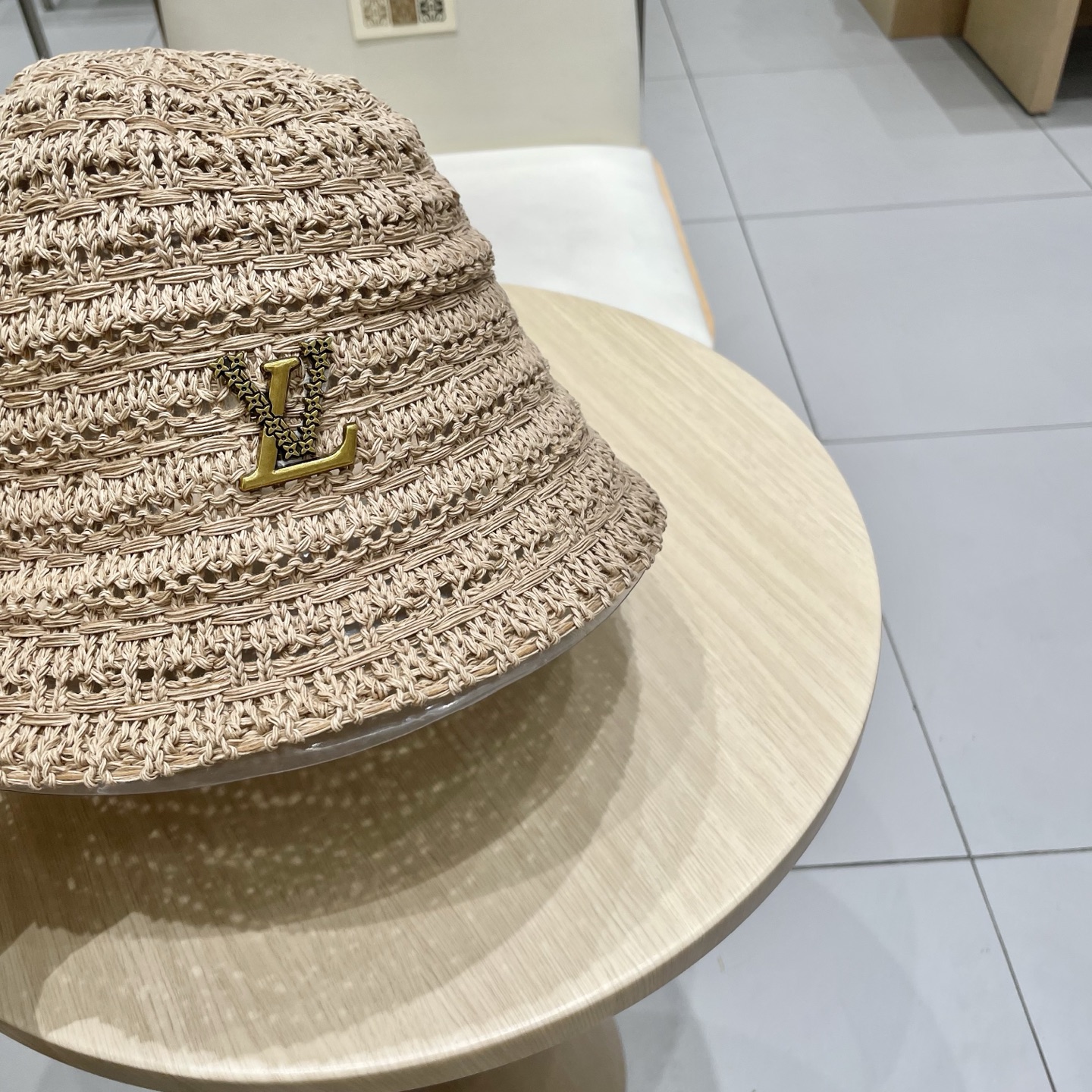  Lv路易威登2025新款韩国水桶帽女蝴蝶结夏季开叉镂空透气渔夫遮阳帽子盆帽潮