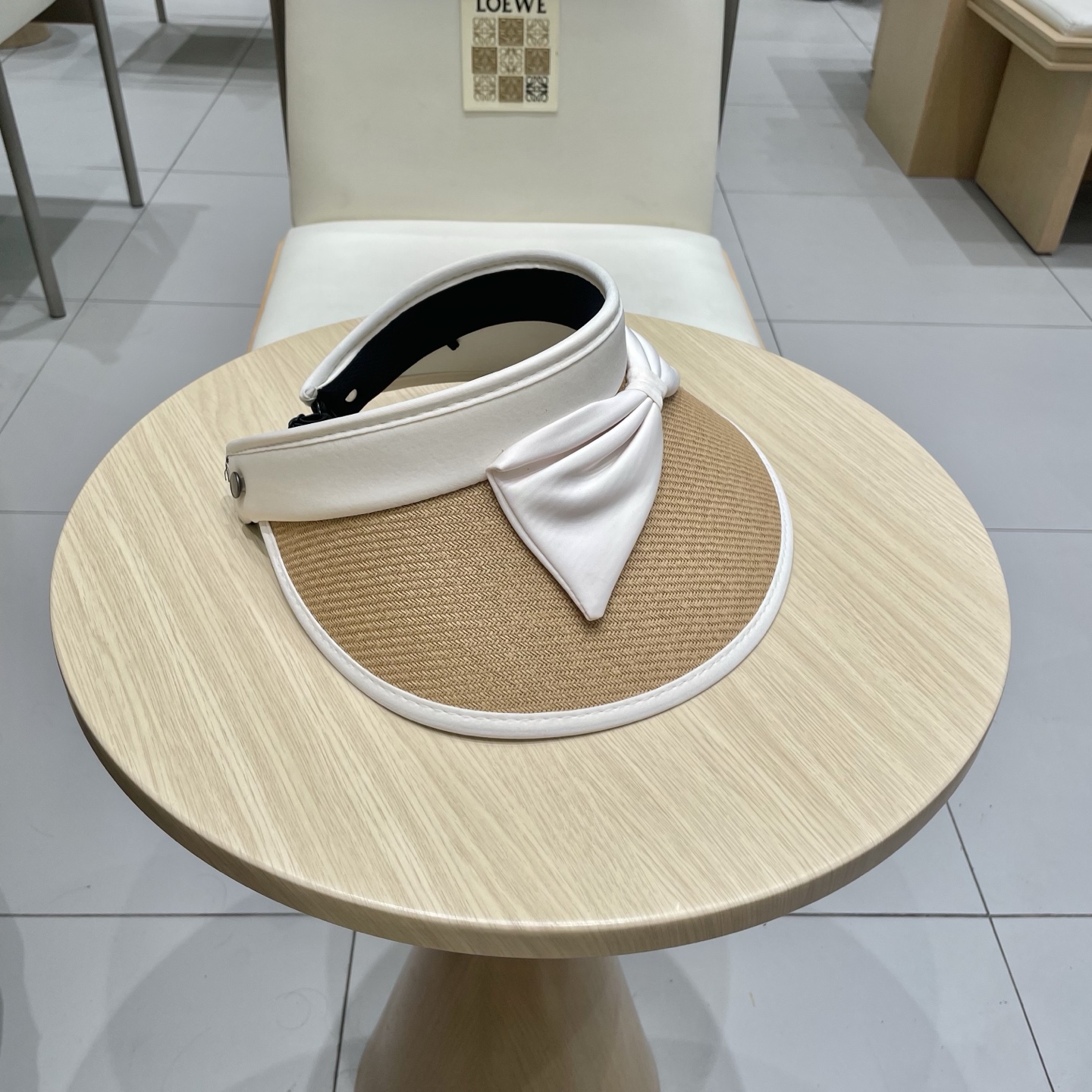 chanel香奈儿晒帽蝴蝶结空顶帽女韩版百搭遮阳帽子女显脸小草帽太阳帽