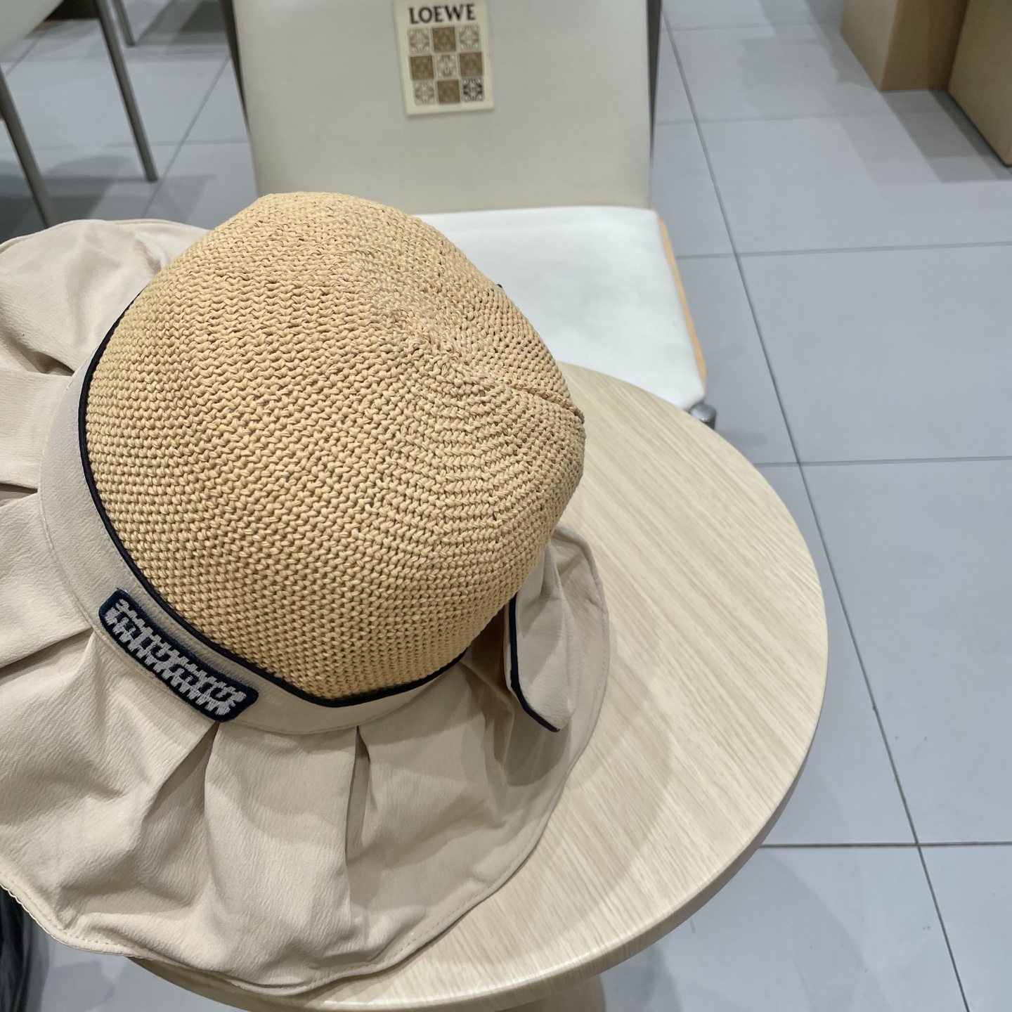 缪缪miumiu夏季蝴蝶结防紫外线渔夫帽子女款2025新款户外遮阳帽大檐盆帽