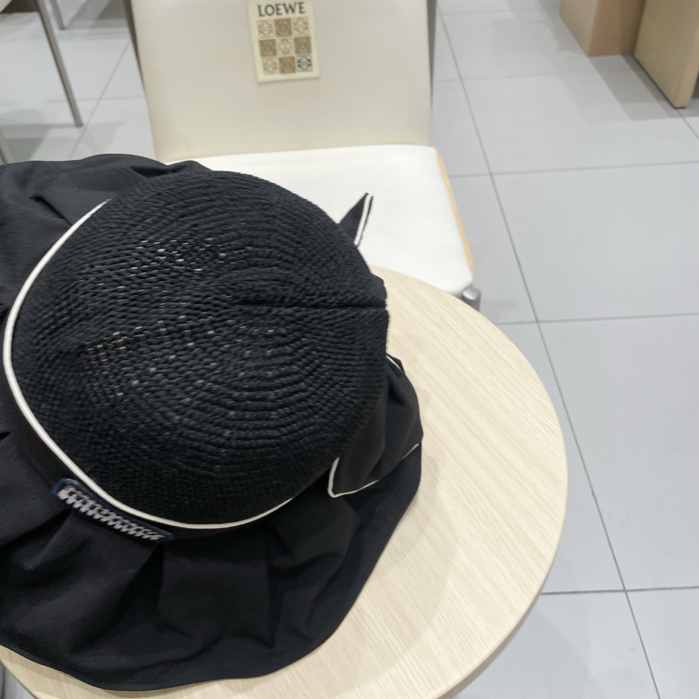 缪缪miumiu夏季蝴蝶结防紫外线渔夫帽子女款2025新款户外遮阳帽大檐盆帽