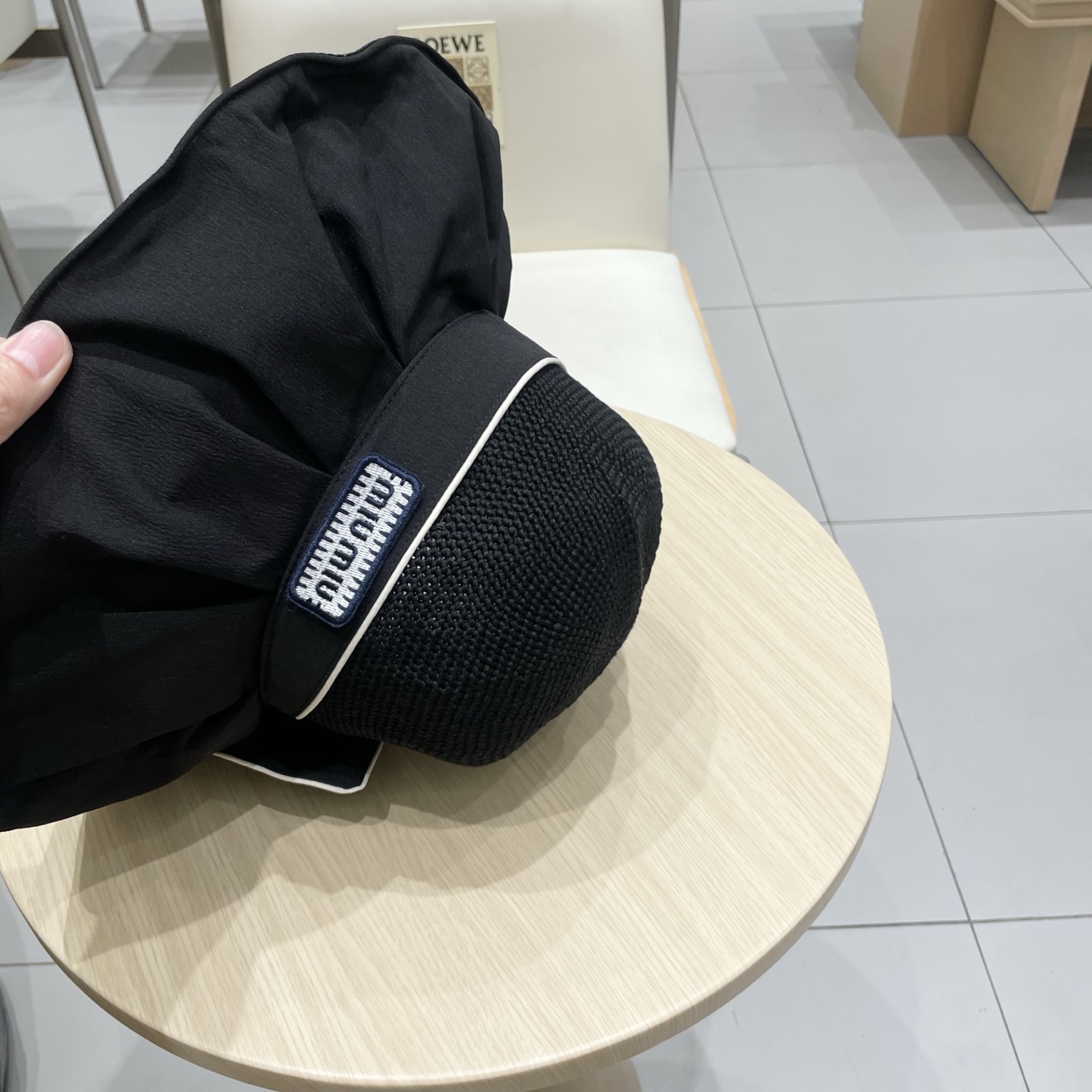 缪缪miumiu夏季蝴蝶结防紫外线渔夫帽子女款2025新款户外遮阳帽大檐盆帽