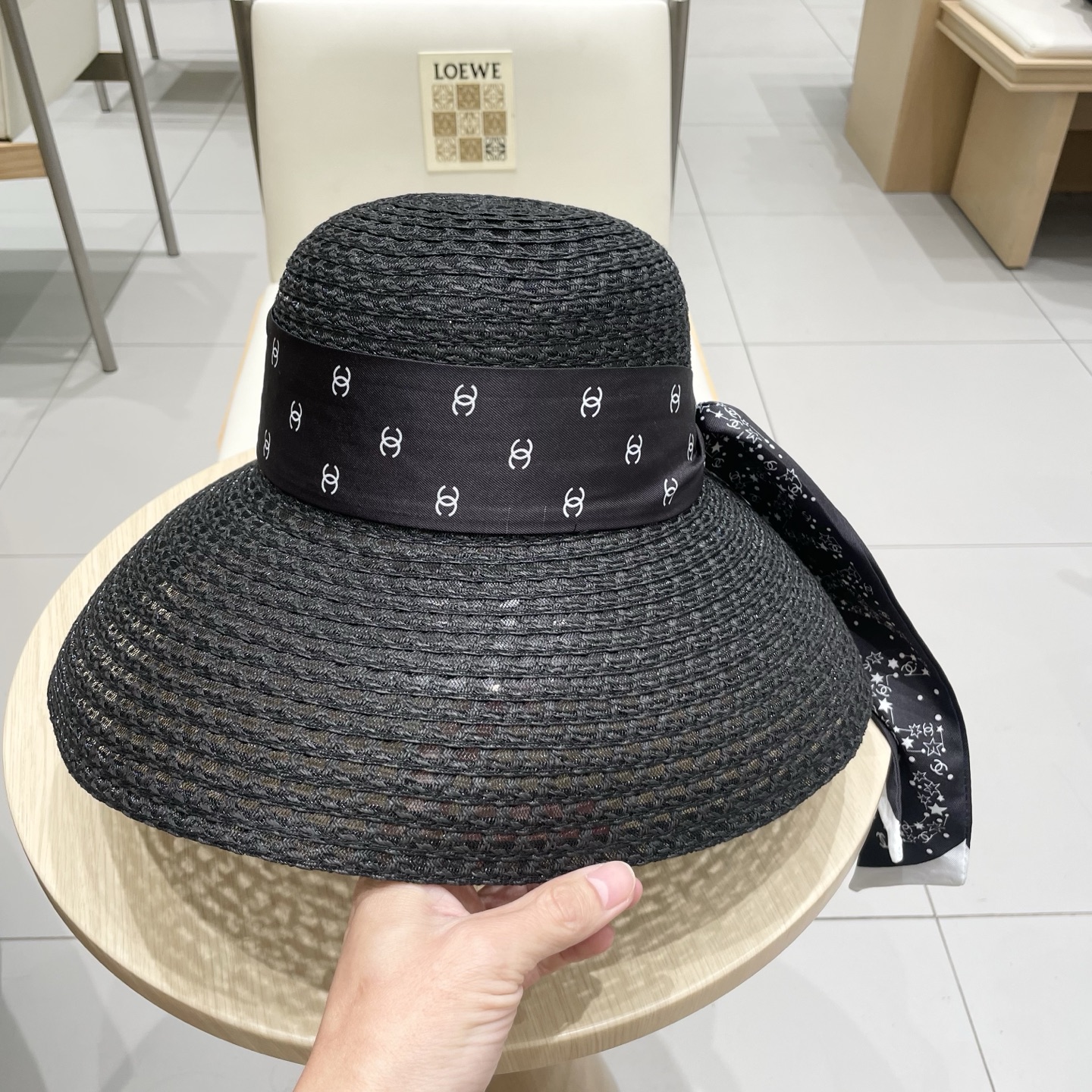  【CHANEL香奈儿】2025新款小香风丝带度假风盆帽草帽，出街旅行单品