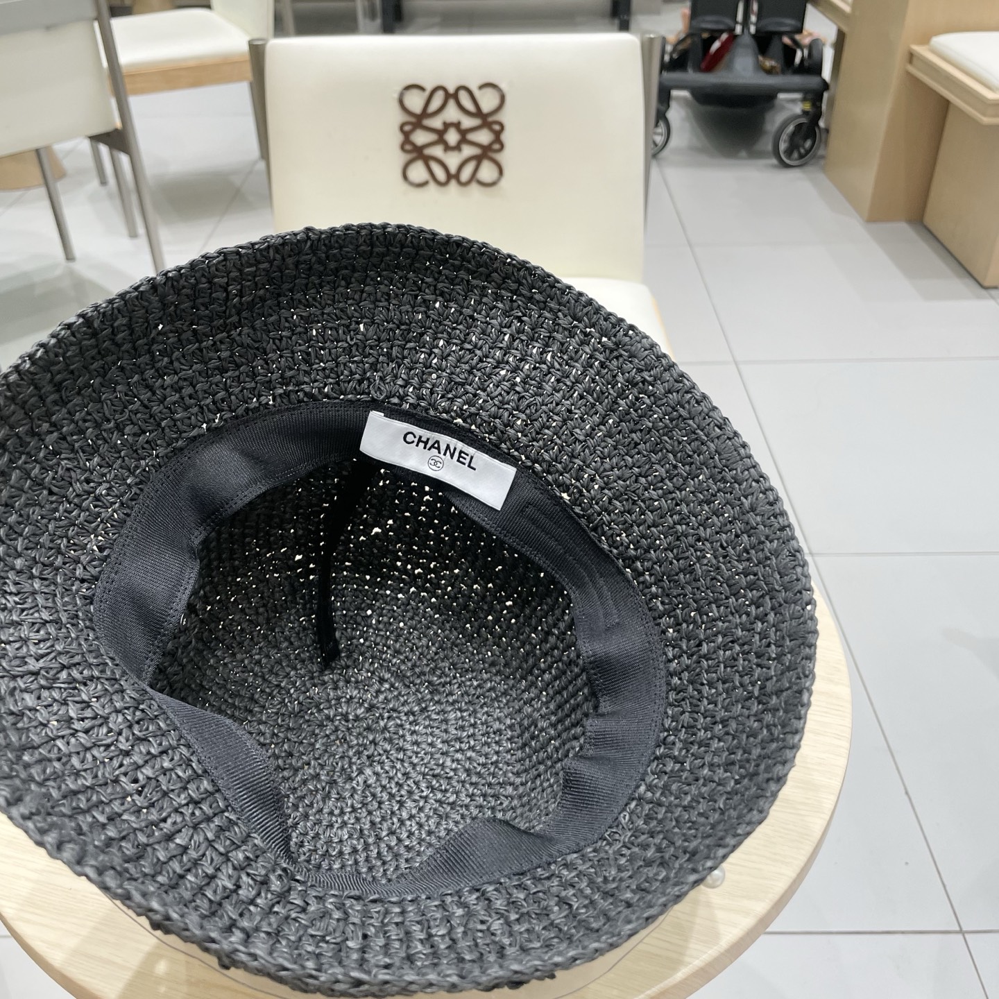  chanel香奈儿复古小沿小珍珠点缀经典度假女式法式街拍优雅圆顶帽细编草帽盆帽