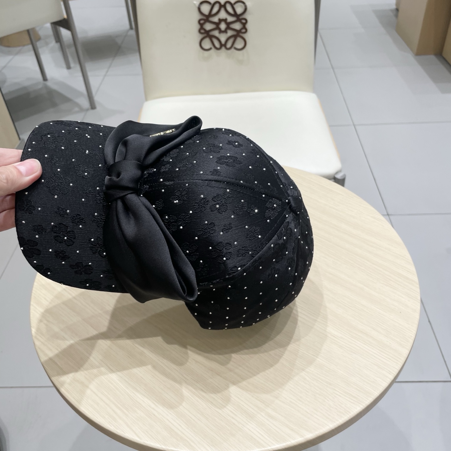  DIOR迪奥蝴蝶结鸭舌帽子女硬顶甜美可爱气质水钻棒球帽百搭显脸小防晒遮阳