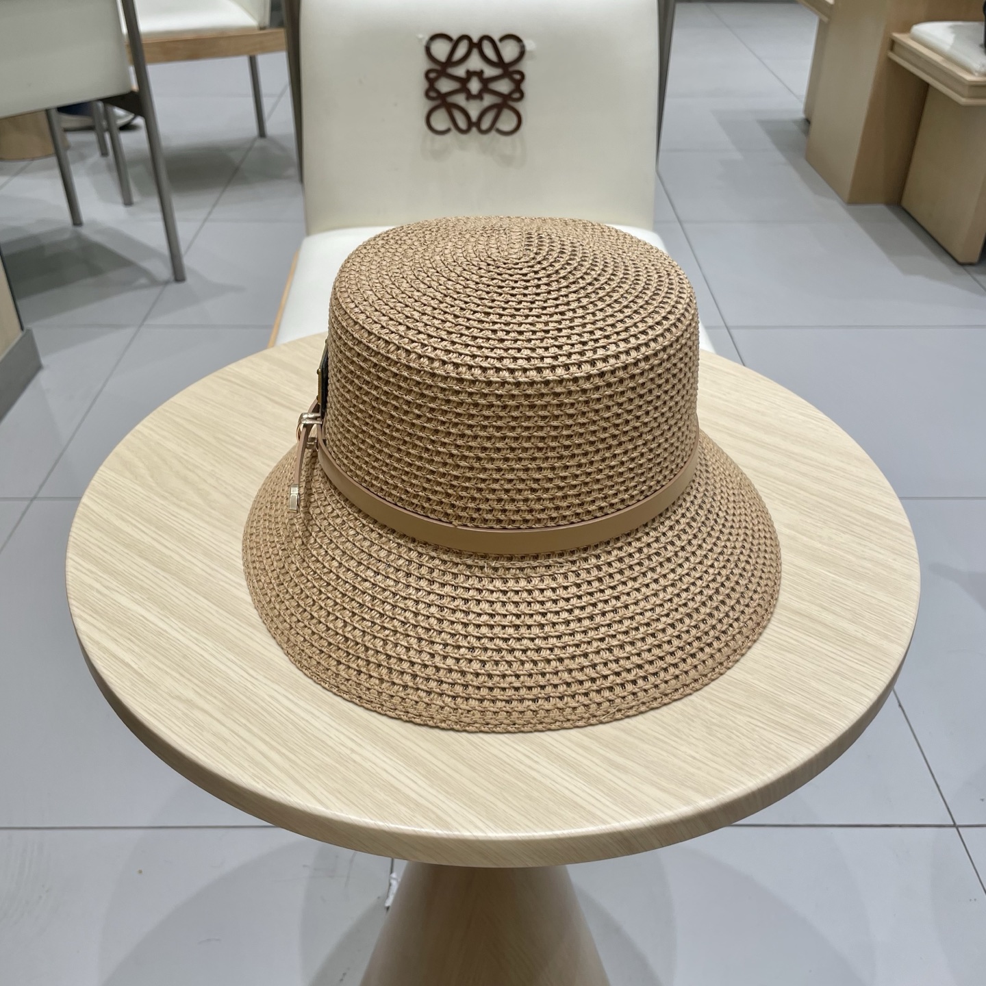  Prada普拉达水桶草帽，镂空礼帽，头围57cm