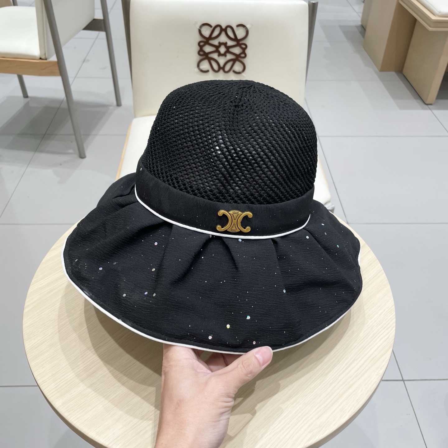  celine塞琳夏季大帽檐太阳帽女2025新款户外旅游遮阳百搭遮脸海边沙滩防晒帽