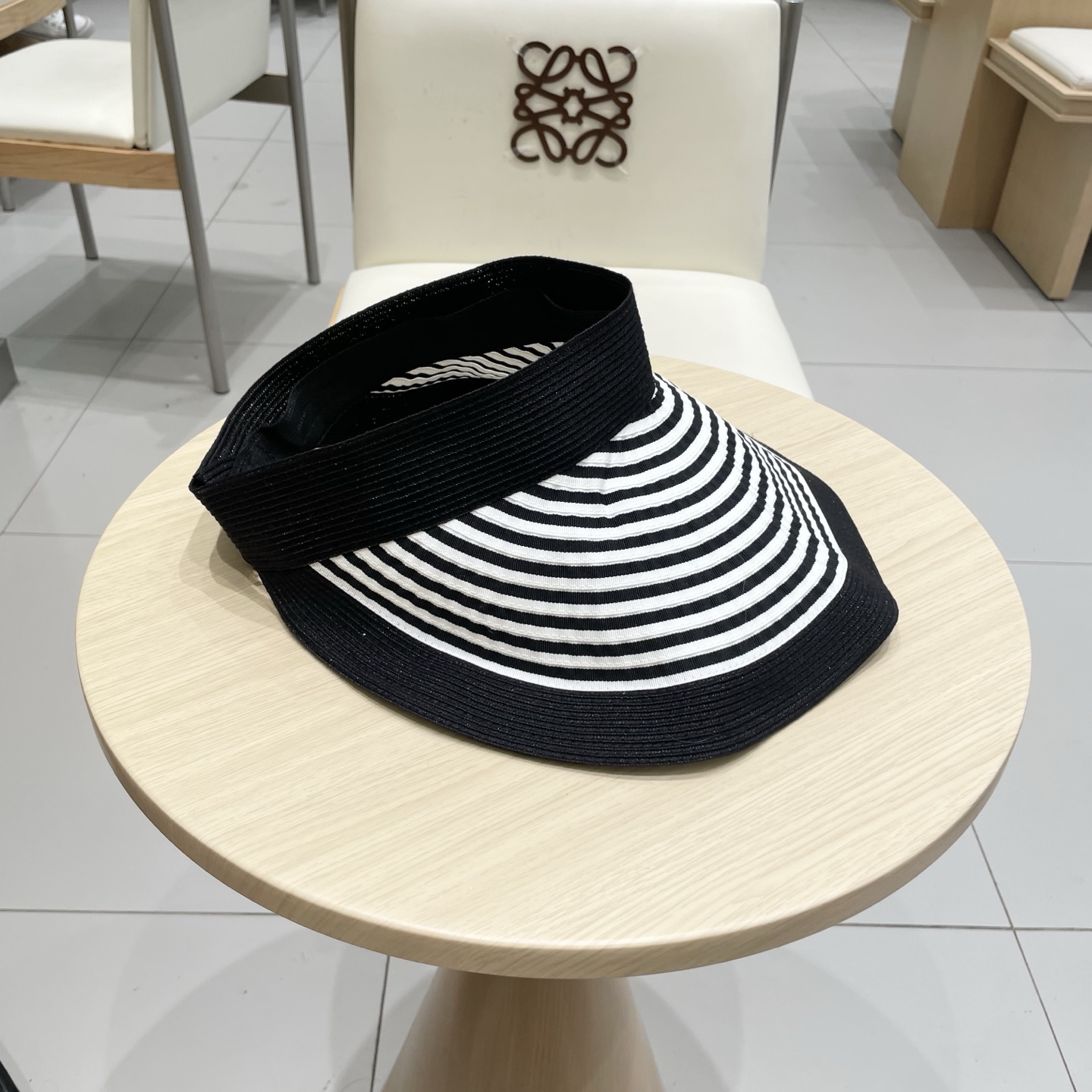  dior迪奥长帽檐条纹透气草编空顶帽 可折叠帽子