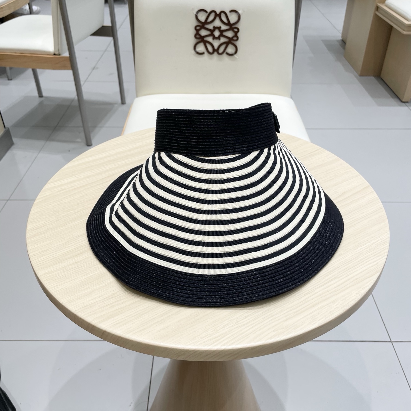  dior迪奥长帽檐条纹透气草编空顶帽 可折叠帽子