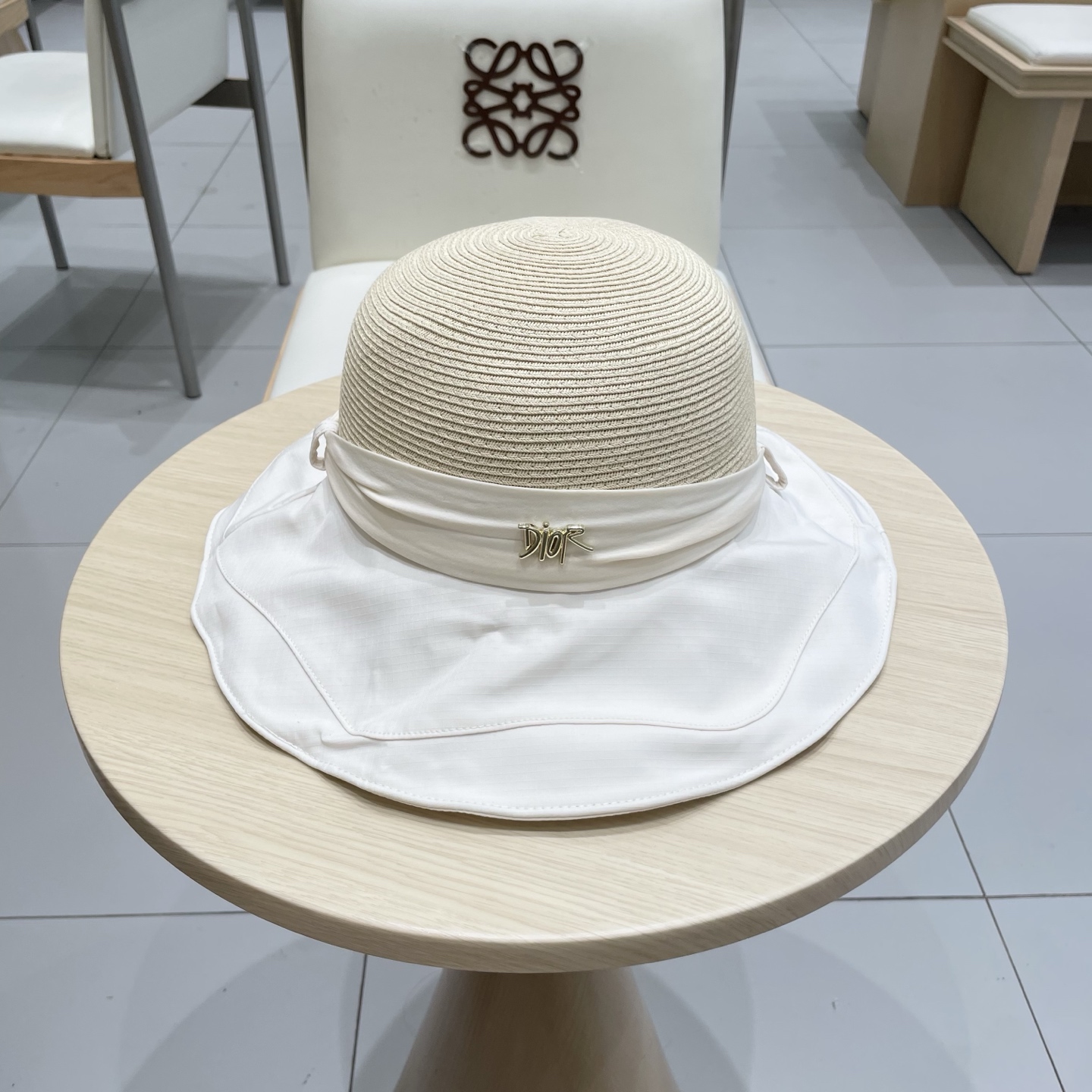  dior迪奥夏季大檐蝴蝶结遮阳草帽女出游百搭度假风防晒帽显脸小渔夫帽