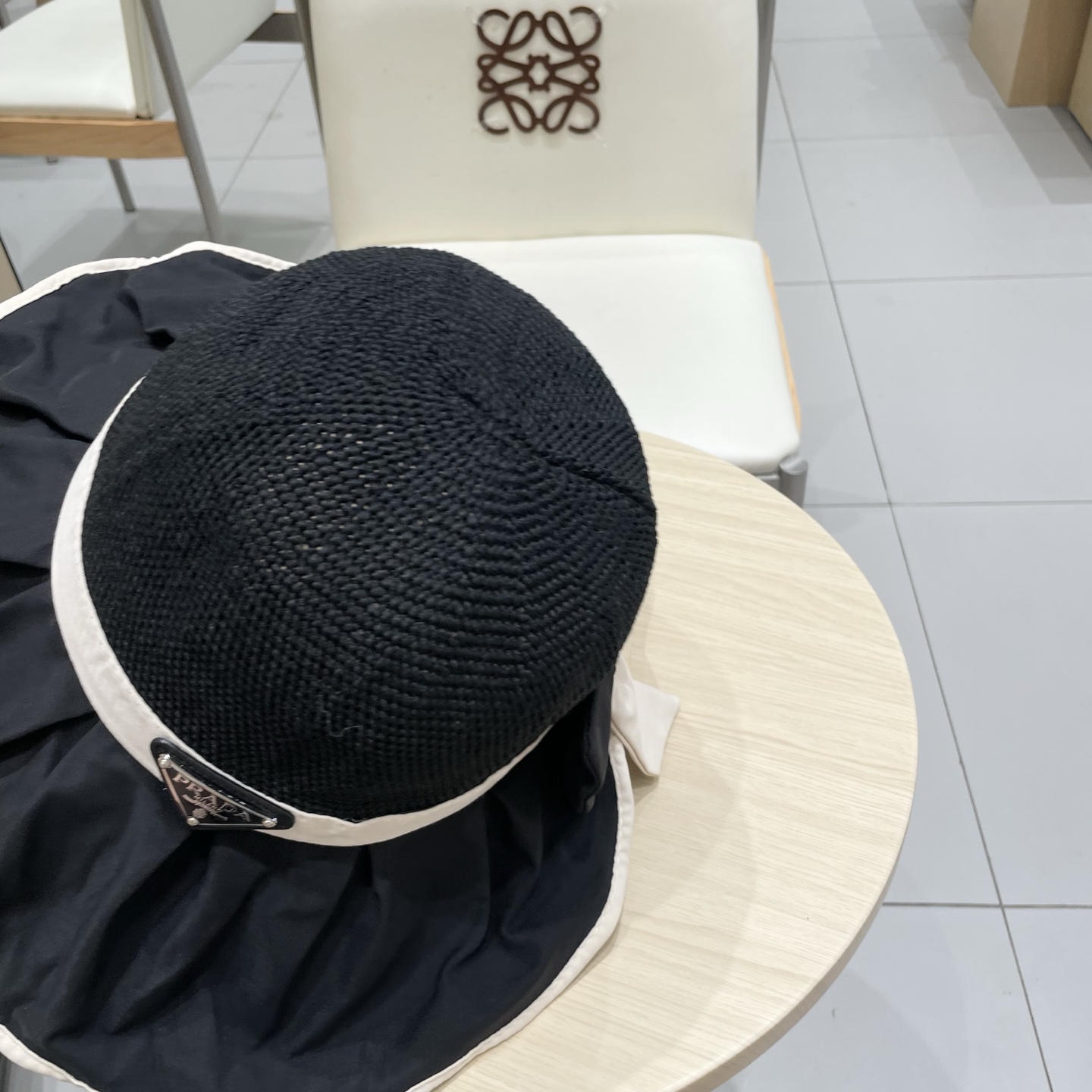 🆕rada普拉达黑胶帽子女款夏季出游防紫外线遮阳防晒帽大檐蝴蝶结渔夫帽太阳帽