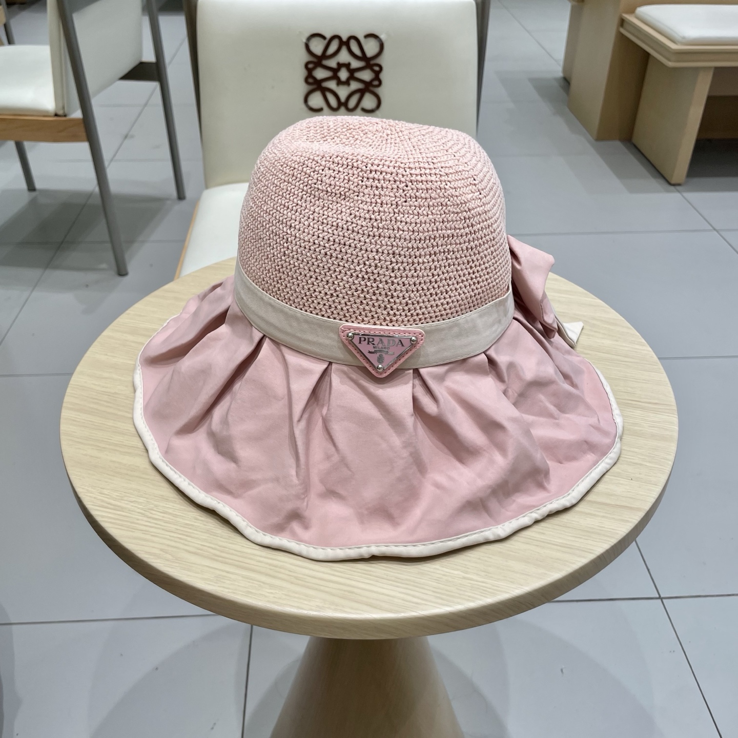 🆕rada普拉达黑胶帽子女款夏季出游防紫外线遮阳防晒帽大檐蝴蝶结渔夫帽太阳帽