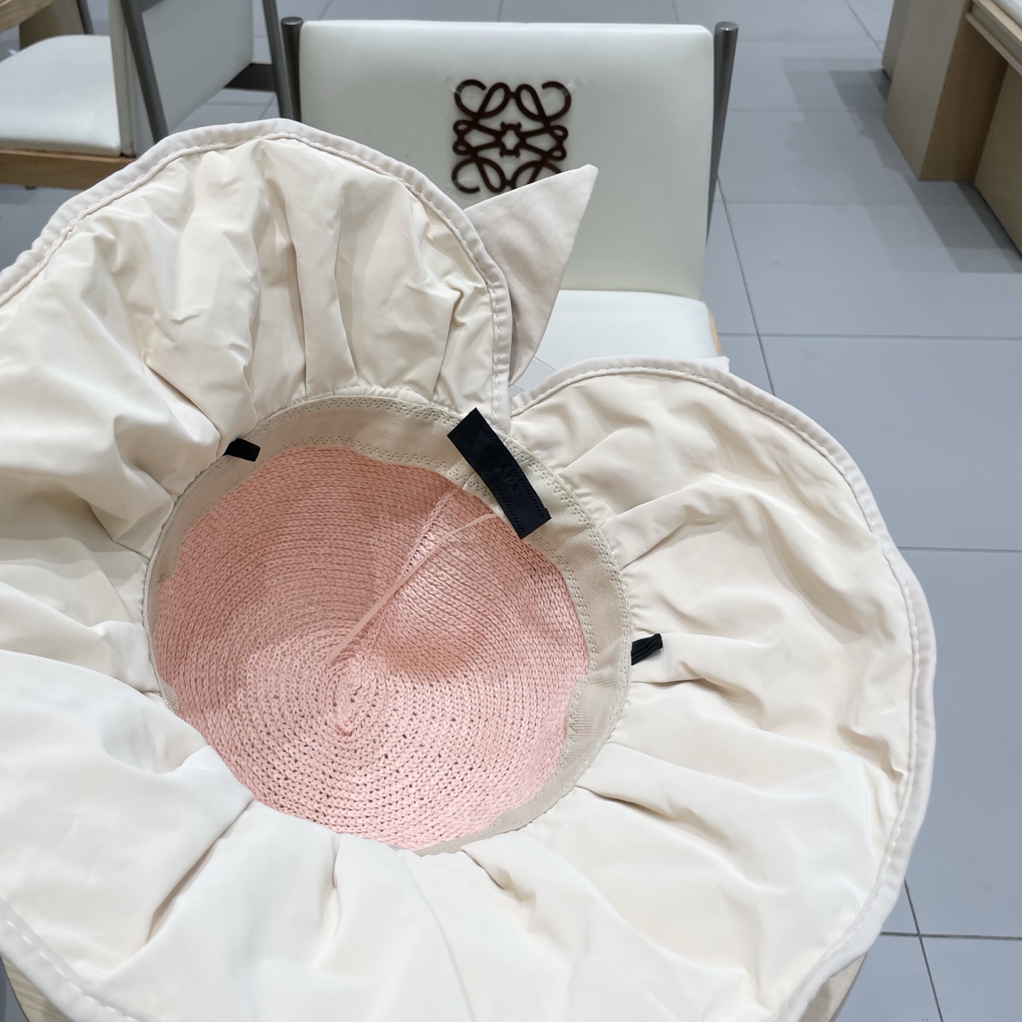 🆕rada普拉达黑胶帽子女款夏季出游防紫外线遮阳防晒帽大檐蝴蝶结渔夫帽太阳帽