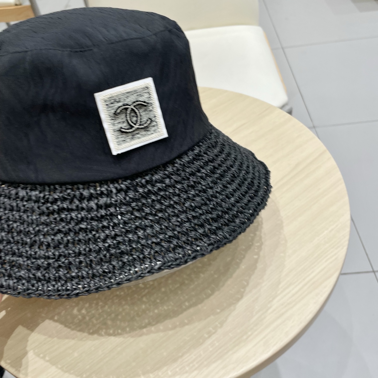  chanel香奈儿2025新款夏季布草混编遮阳帽休闲百搭镂空帽檐防晒渔夫帽显脸小女