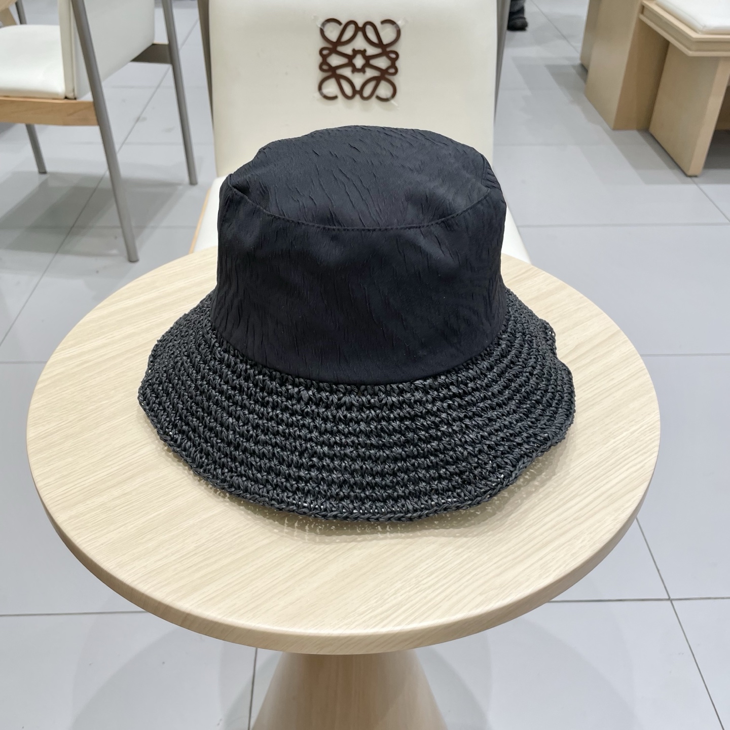  chanel香奈儿2025新款夏季布草混编遮阳帽休闲百搭镂空帽檐防晒渔夫帽显脸小女