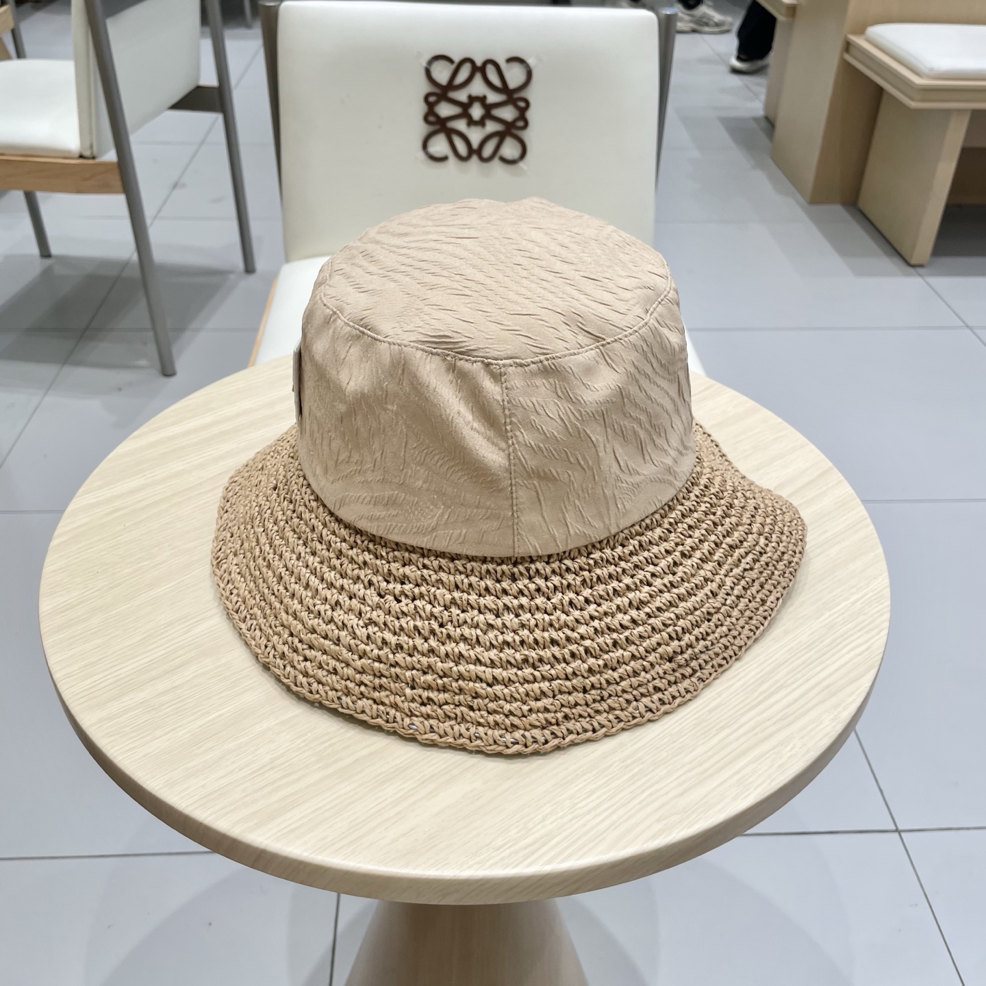  chanel香奈儿2025新款夏季布草混编遮阳帽休闲百搭镂空帽檐防晒渔夫帽显脸小女