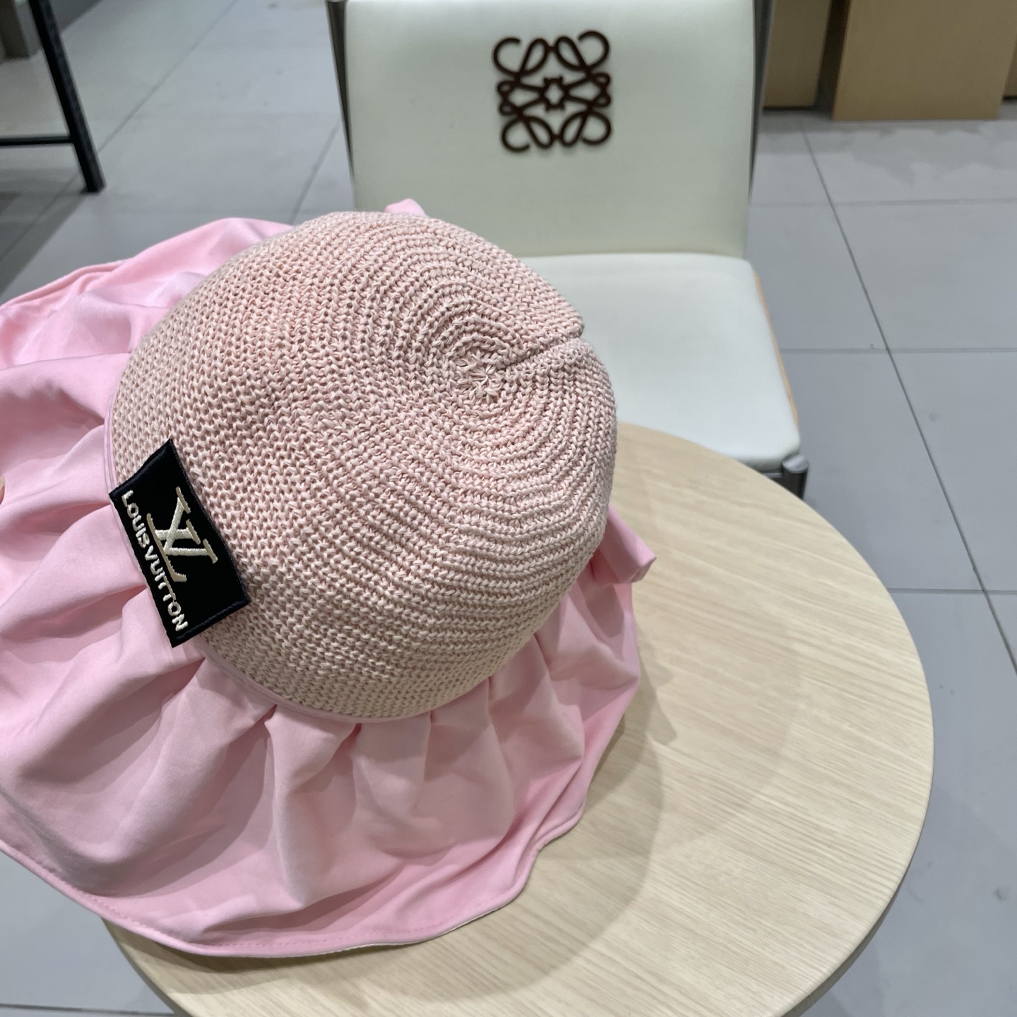 🧢路易威登LouisVuitton😍黑胶大檐防晒遮阳帽女夏季太阳遮脸防紫外线蝴蝶结大头围渔夫帽子