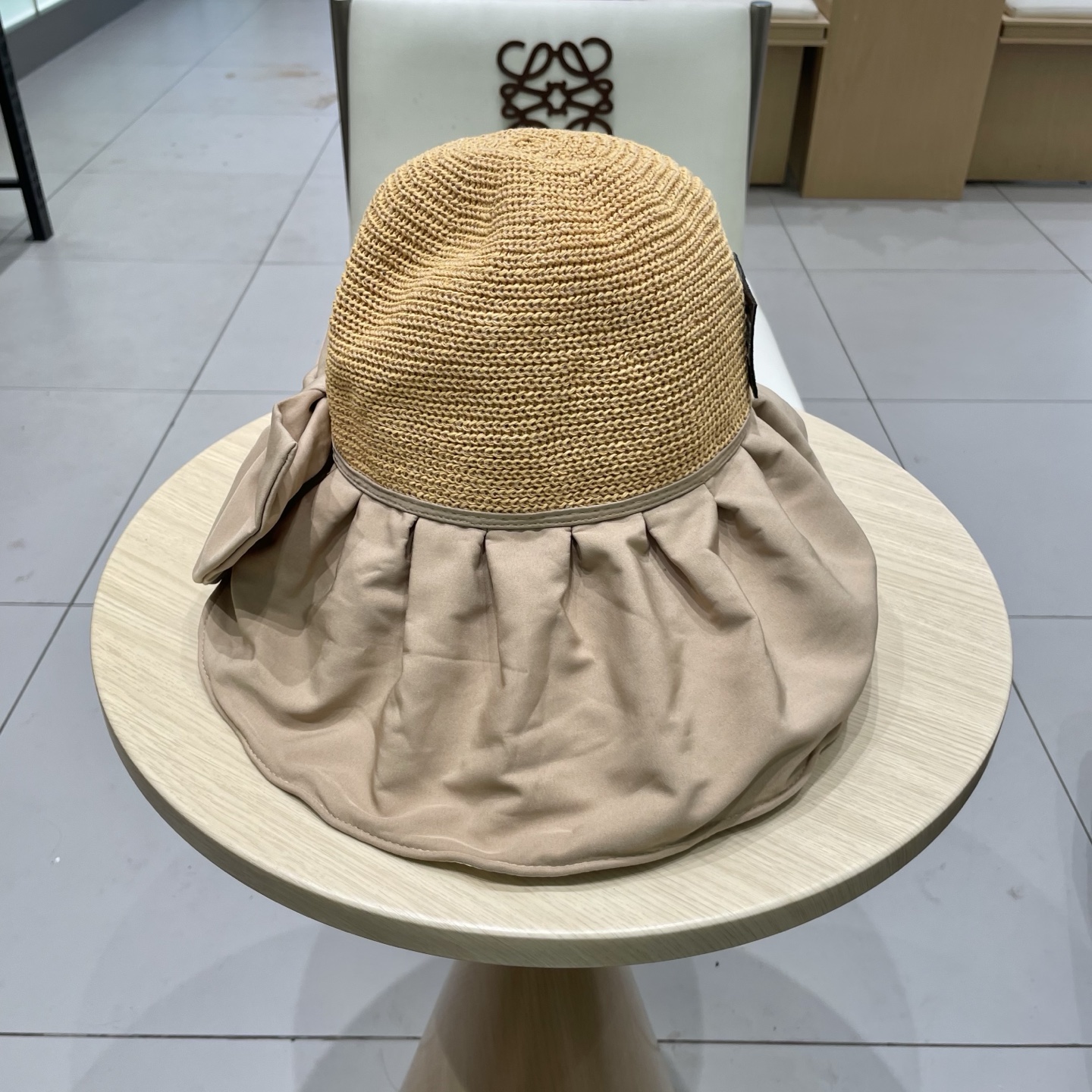 🧢路易威登LouisVuitton😍黑胶大檐防晒遮阳帽女夏季太阳遮脸防紫外线蝴蝶结大头围渔夫帽子