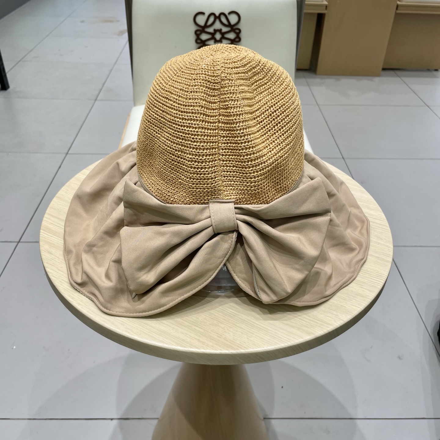 🧢路易威登LouisVuitton😍黑胶大檐防晒遮阳帽女夏季太阳遮脸防紫外线蝴蝶结大头围渔夫帽子