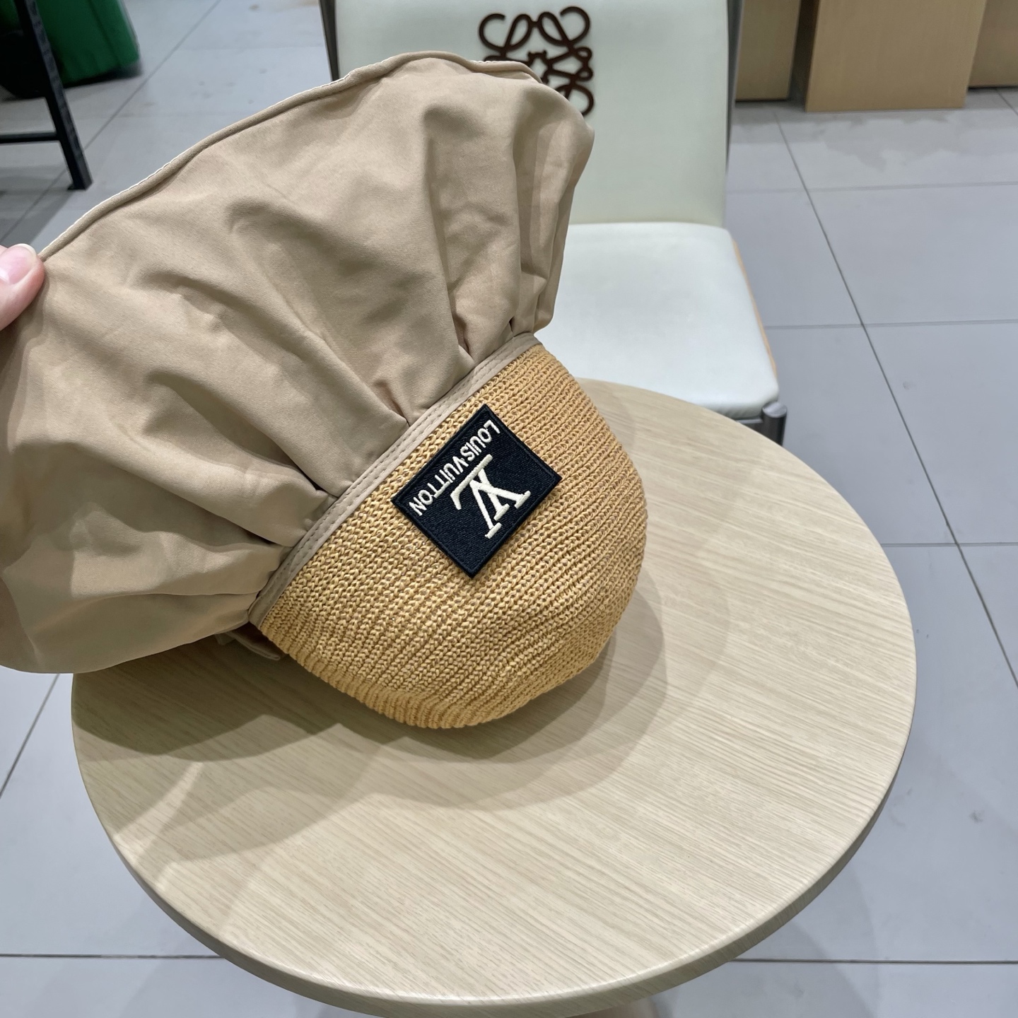 🧢路易威登LouisVuitton😍黑胶大檐防晒遮阳帽女夏季太阳遮脸防紫外线蝴蝶结大头围渔夫帽子