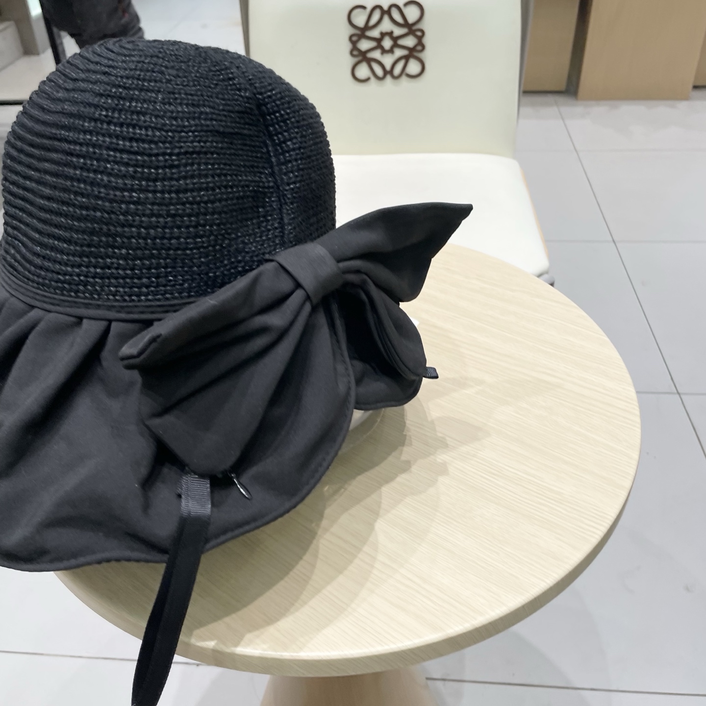 🧢路易威登LouisVuitton😍黑胶大檐防晒遮阳帽女夏季太阳遮脸防紫外线蝴蝶结大头围渔夫帽子