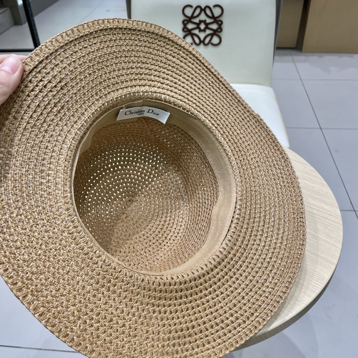 迪奥Dior 新款平顶草帽，高级定制，名媛风，夏季防晒防紫外线，出行必备，百搭好看