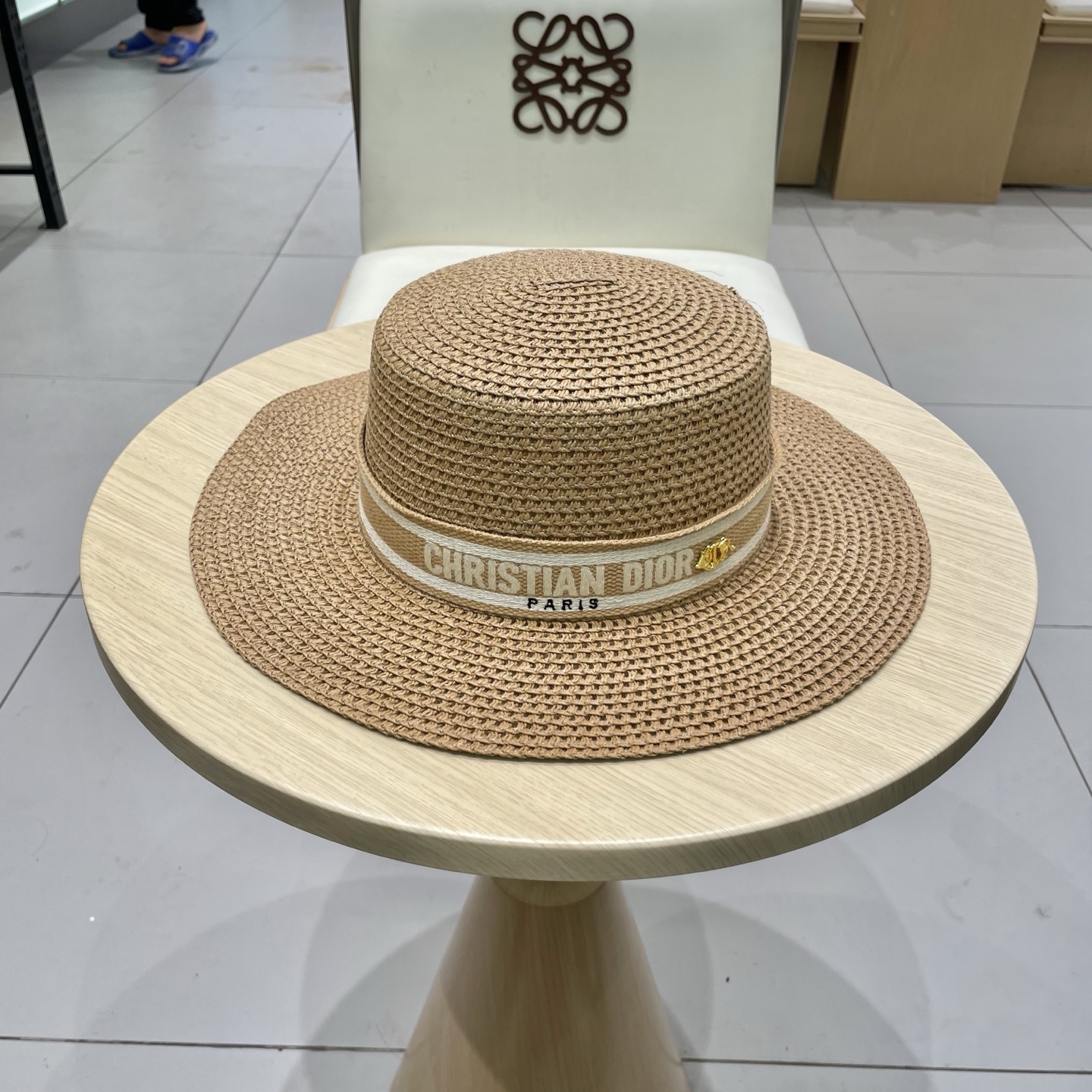 迪奥Dior 新款平顶草帽，高级定制，名媛风，夏季防晒防紫外线，出行必备，百搭好看