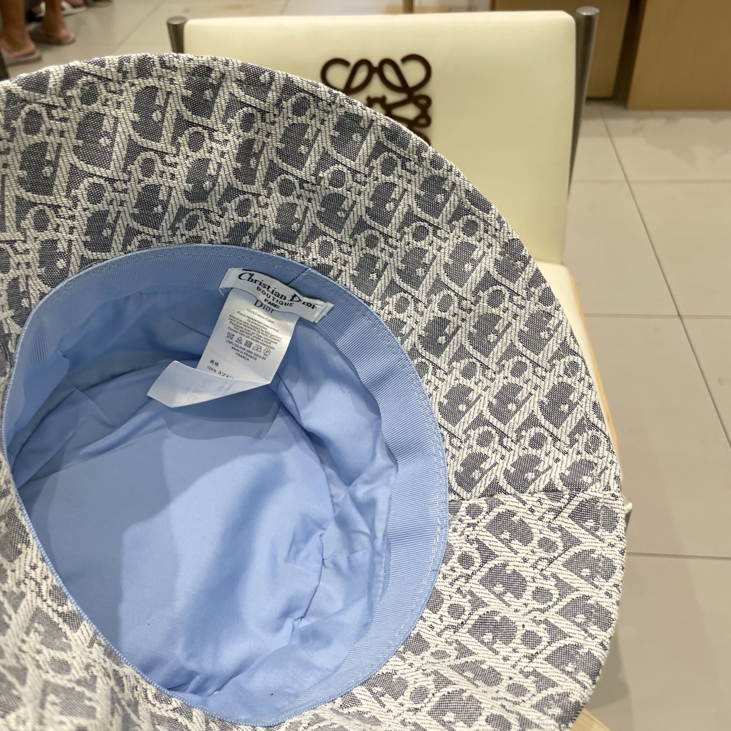  迪奥DIOR 2025新字母logo刺绣格纹布窄檐摩登优雅渔夫帽盆帽女