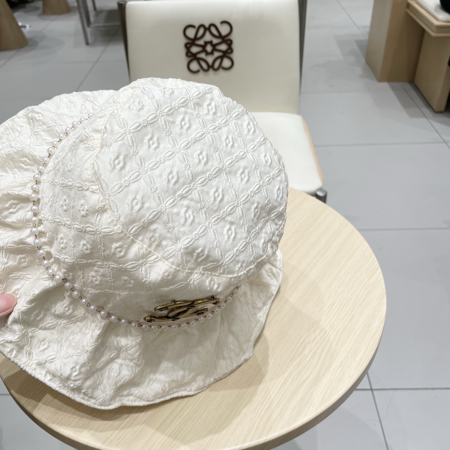  chanel香奈儿女款春夏珍珠渔夫帽高级感防晒遮阳帽海边度假显脸小太阳帽新