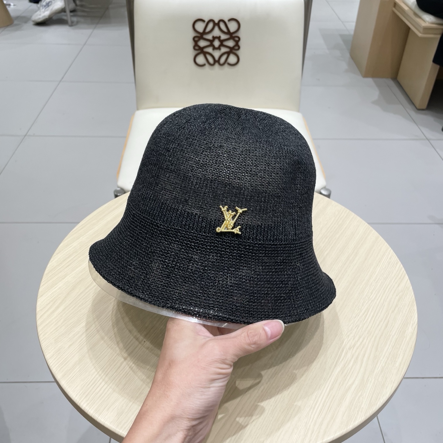  LV路易威登日本和纸薄款透气针织渔夫帽子女春夏素颜百搭盆帽显脸小水桶帽潮