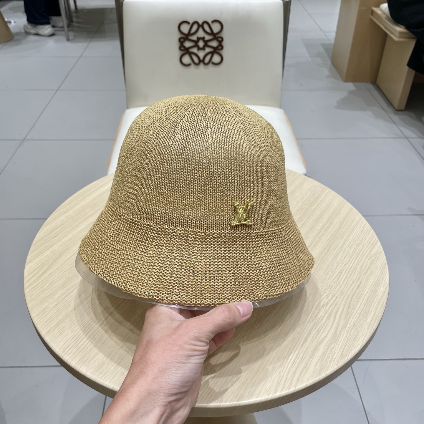  LV路易威登日本和纸薄款透气针织渔夫帽子女春夏素颜百搭盆帽显脸小水桶帽潮