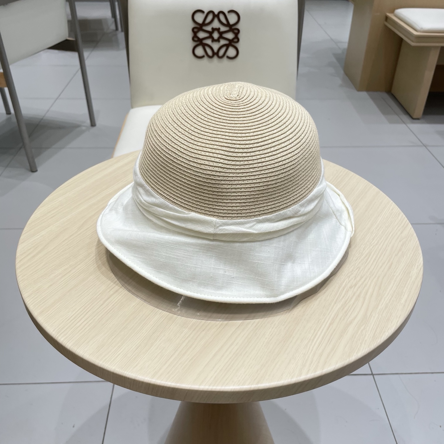  celine塞琳翻沿布草拼接渔夫帽女夏日系宽檐遮阳盆帽百搭防晒太阳帽透气草帽