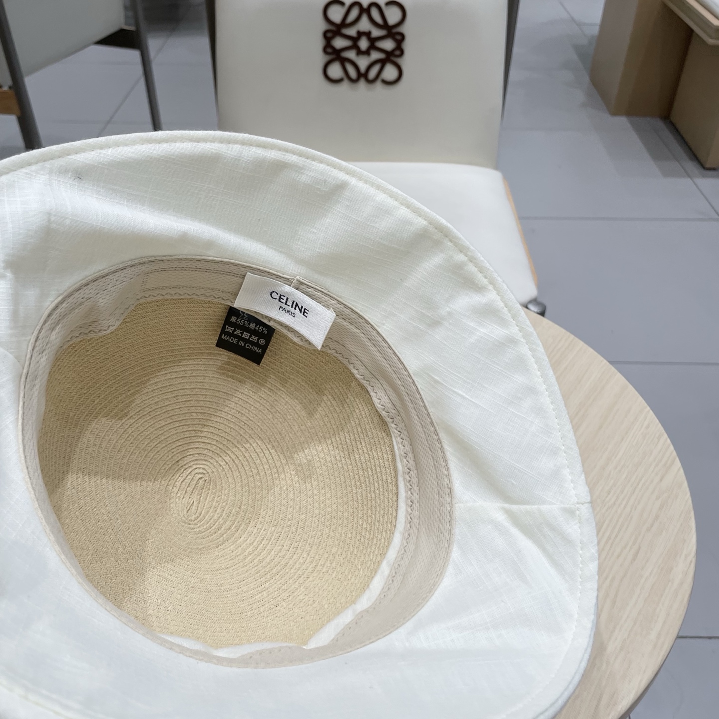  celine塞琳翻沿布草拼接渔夫帽女夏日系宽檐遮阳盆帽百搭防晒太阳帽透气草帽