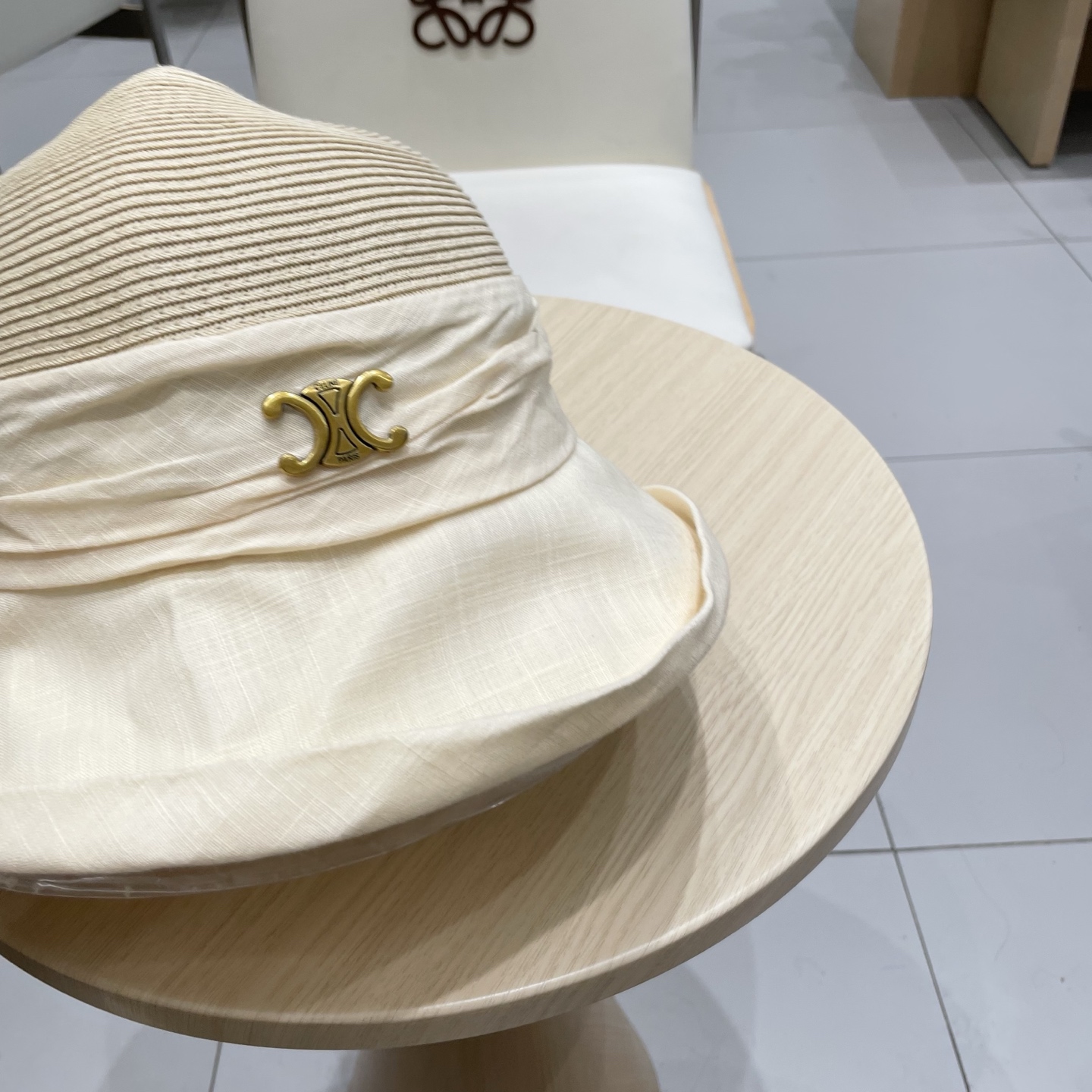  celine塞琳翻沿布草拼接渔夫帽女夏日系宽檐遮阳盆帽百搭防晒太阳帽透气草帽