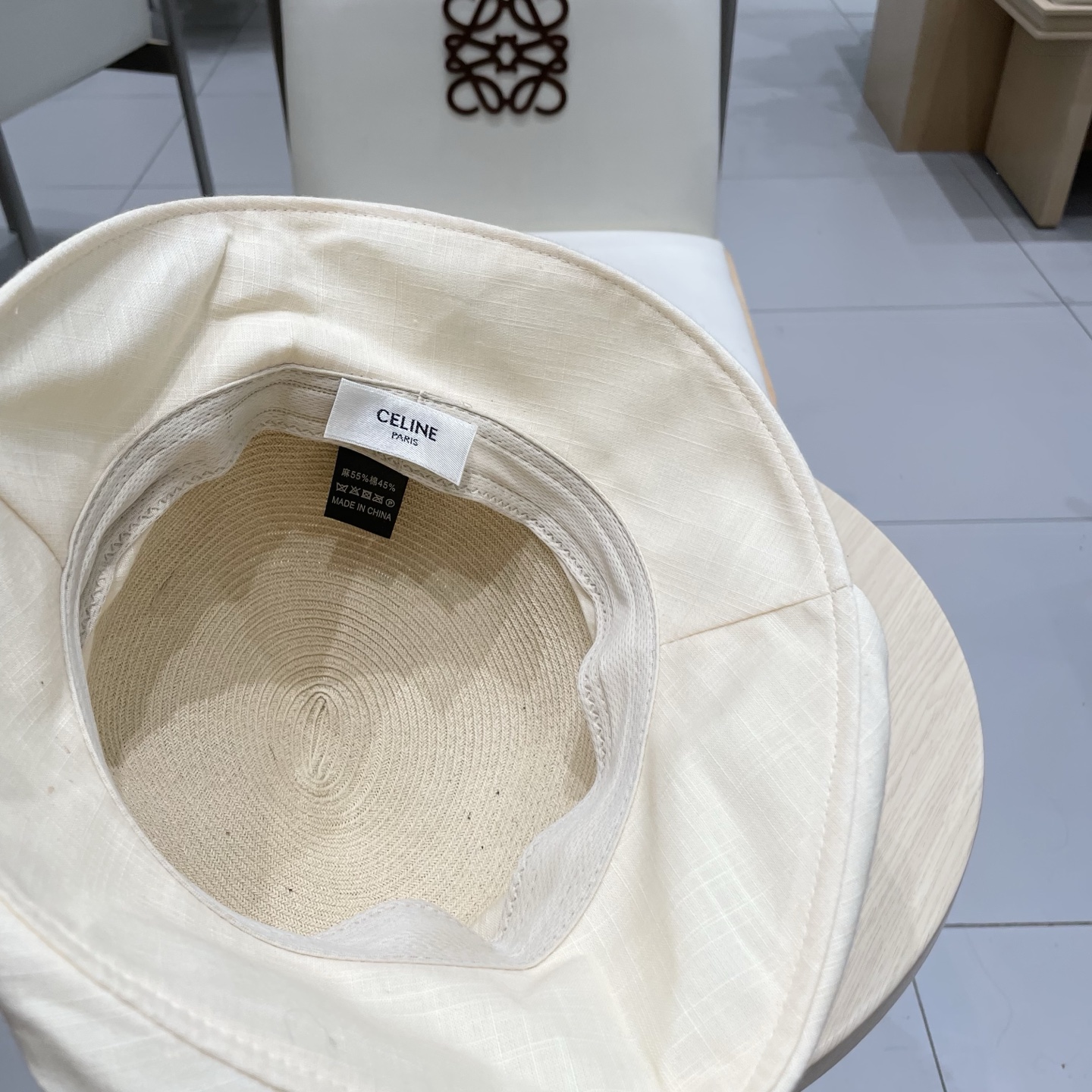  celine塞琳翻沿布草拼接渔夫帽女夏日系宽檐遮阳盆帽百搭防晒太阳帽透气草帽